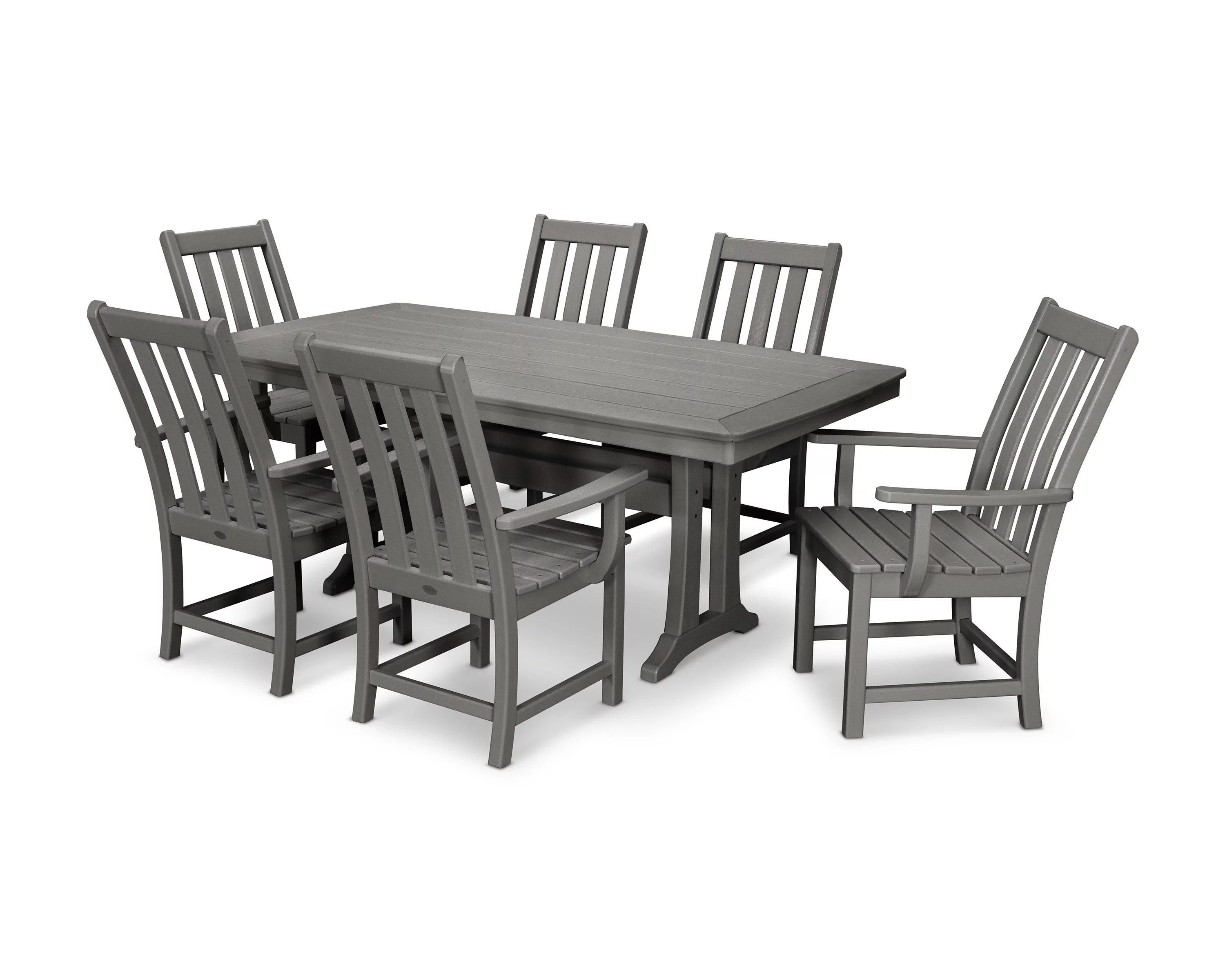 POLYWOOD Vineyard 7-Piece Dining Set in Slate Grey