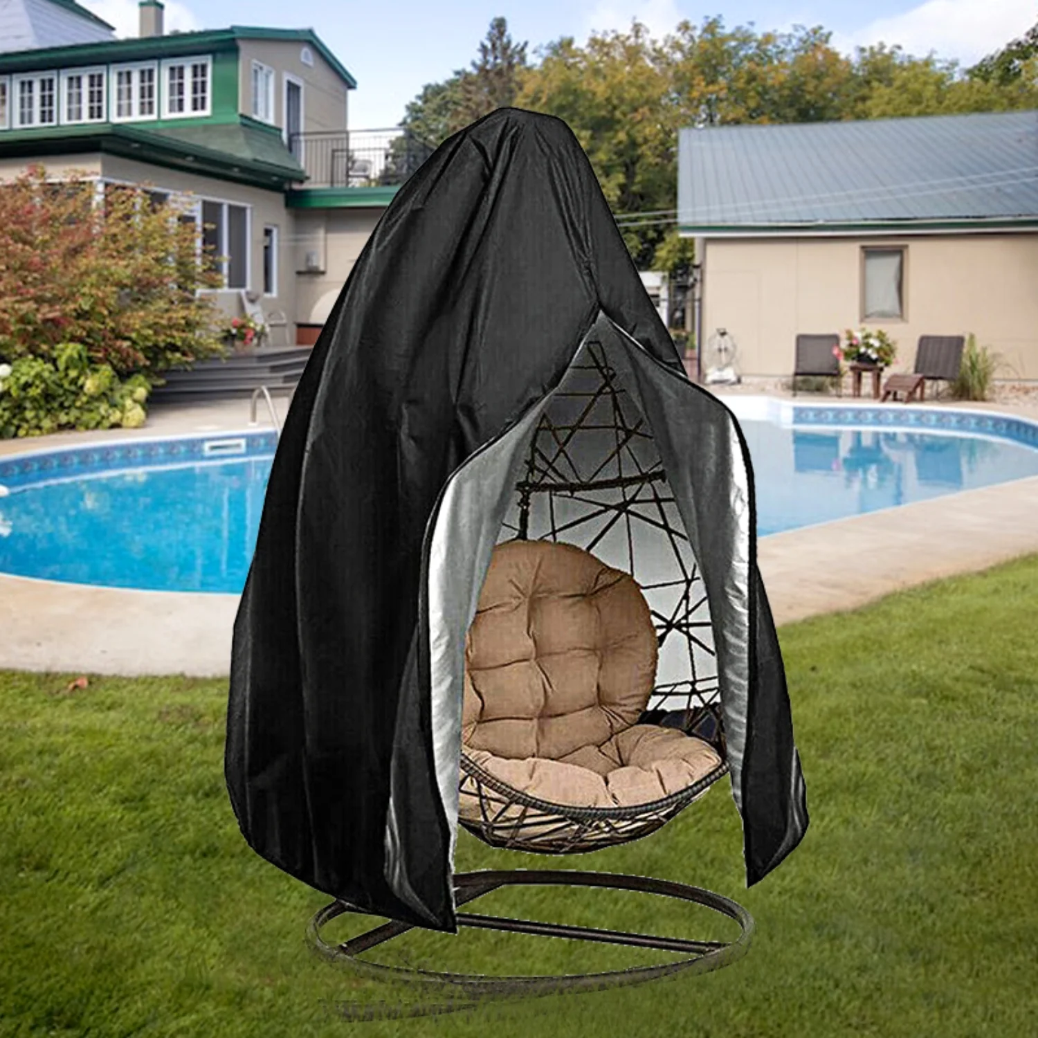 Patio Egg Chair Covers with Zipper  Durable Large Wicker Egg Swing Chair Covers
