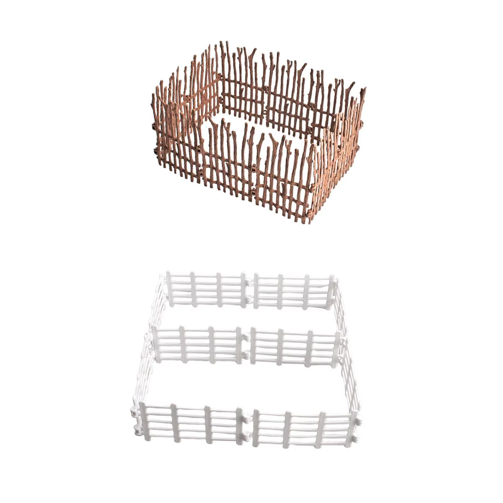 Rushawy 20pcs Fence Toys Accessories Playset Farm Dollhouse Garden Decorative Border