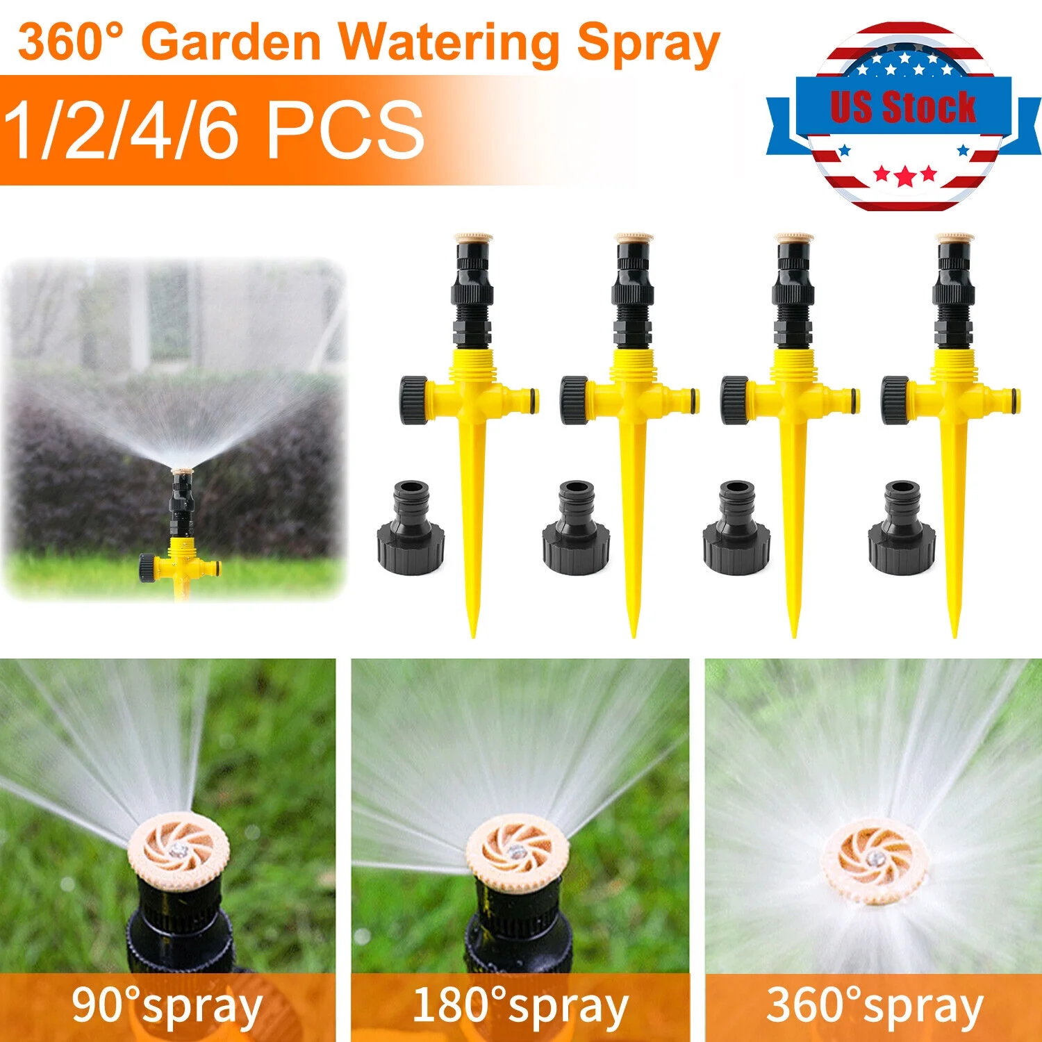 10X 360° Lawn Sprinklers Garden Grass Automatic Watering Spray Irrigation System
