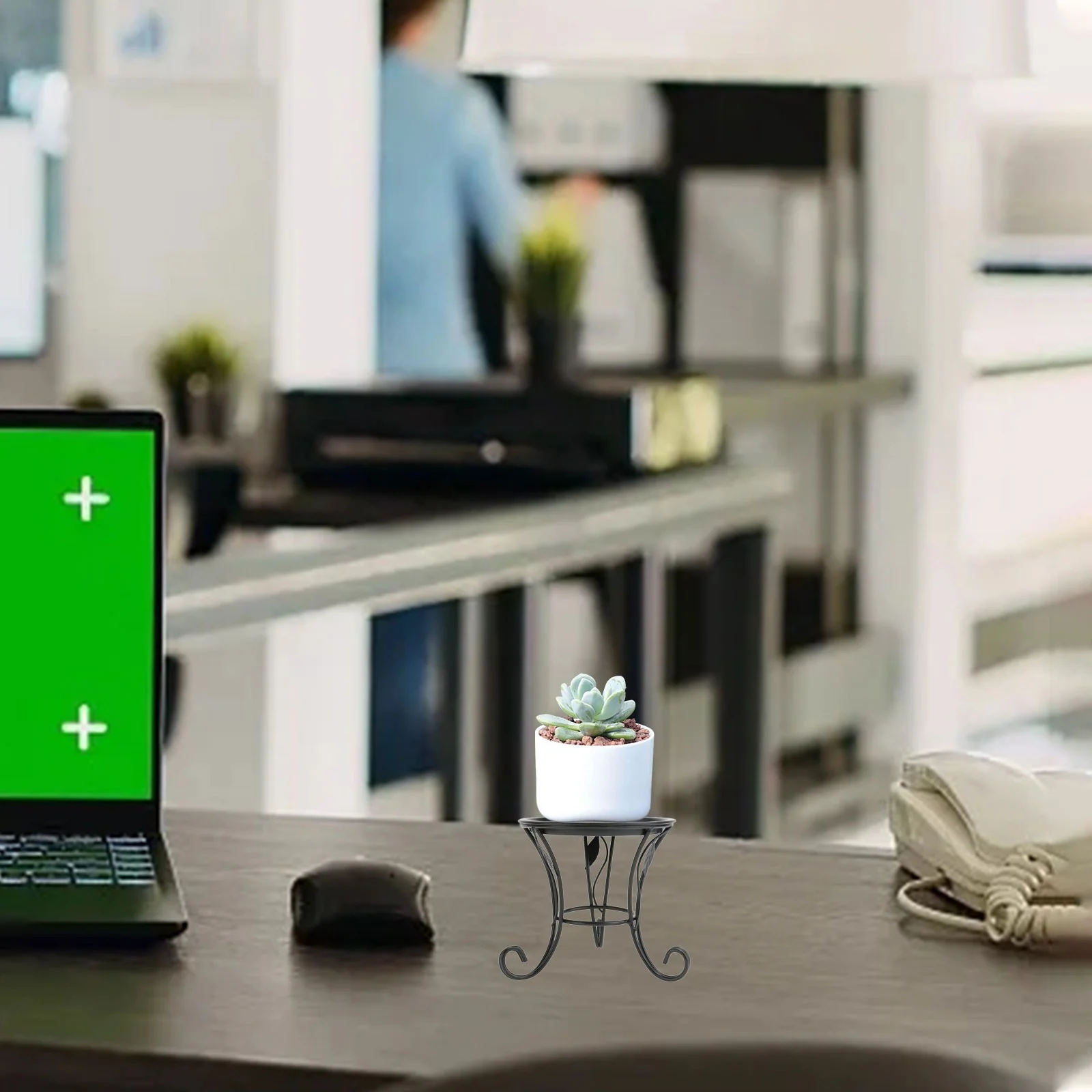 MVNSFEW Flower Basket with Handle Small Simple Mini Table Top Flower Stand Flower Pot Stand Functional Art Succulent Flower Stand