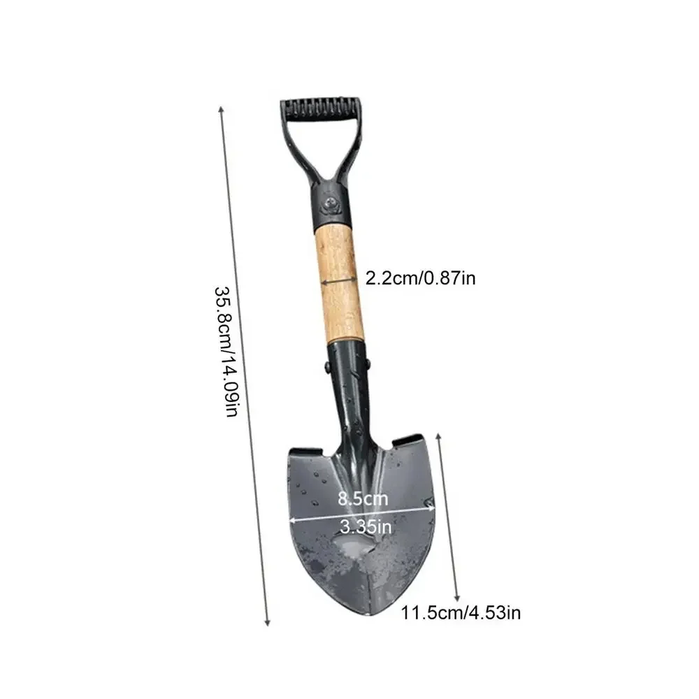 Masslatie Shovel With Wooden Handle Mini Beach Snow Shove for Kids,Garden,Outdoor,Small Size,14 inches