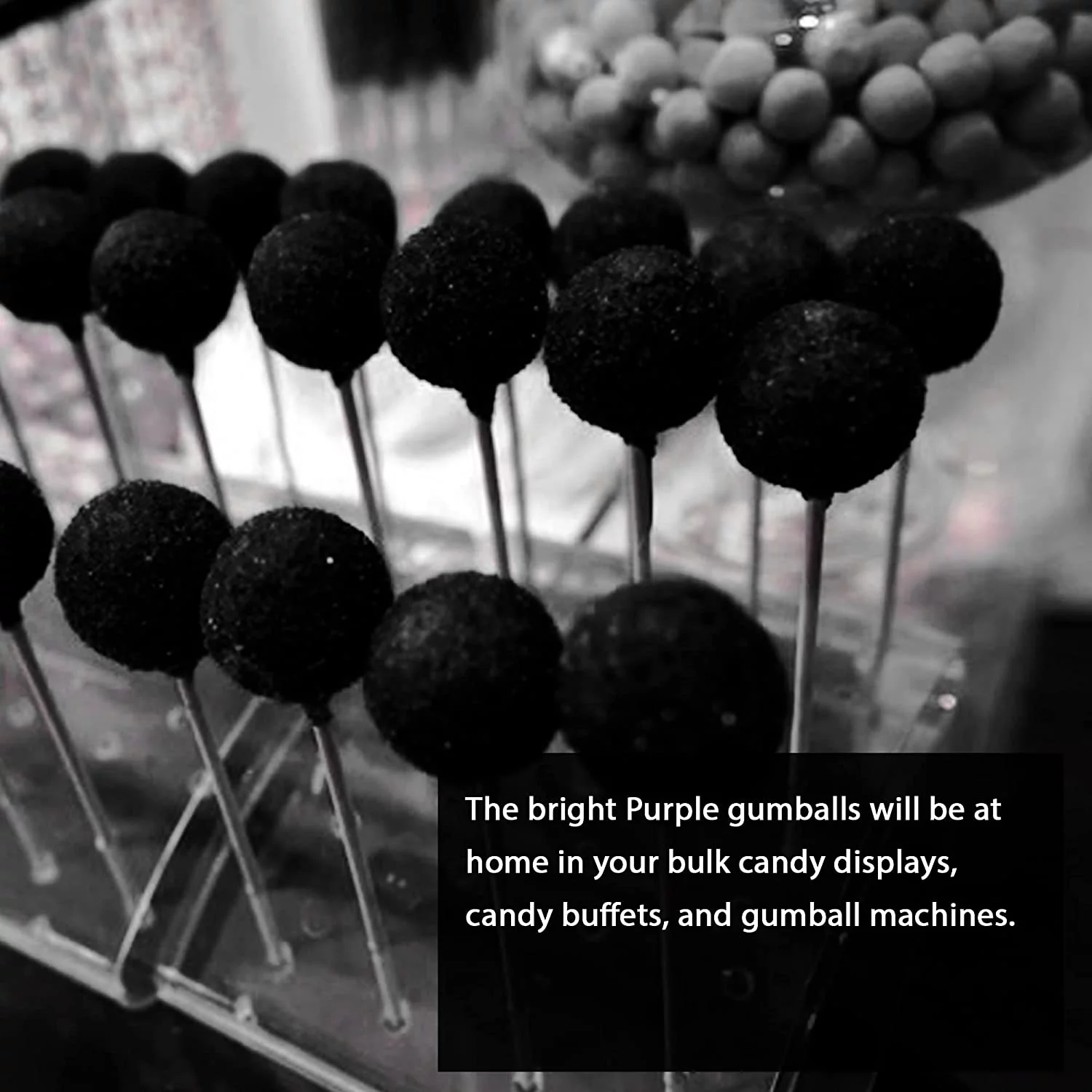 NY SPICE SHOP Black Gumballs - 3 Pound - Approx. 50 Pieces Per Pound - Tutti Frutti Flavor