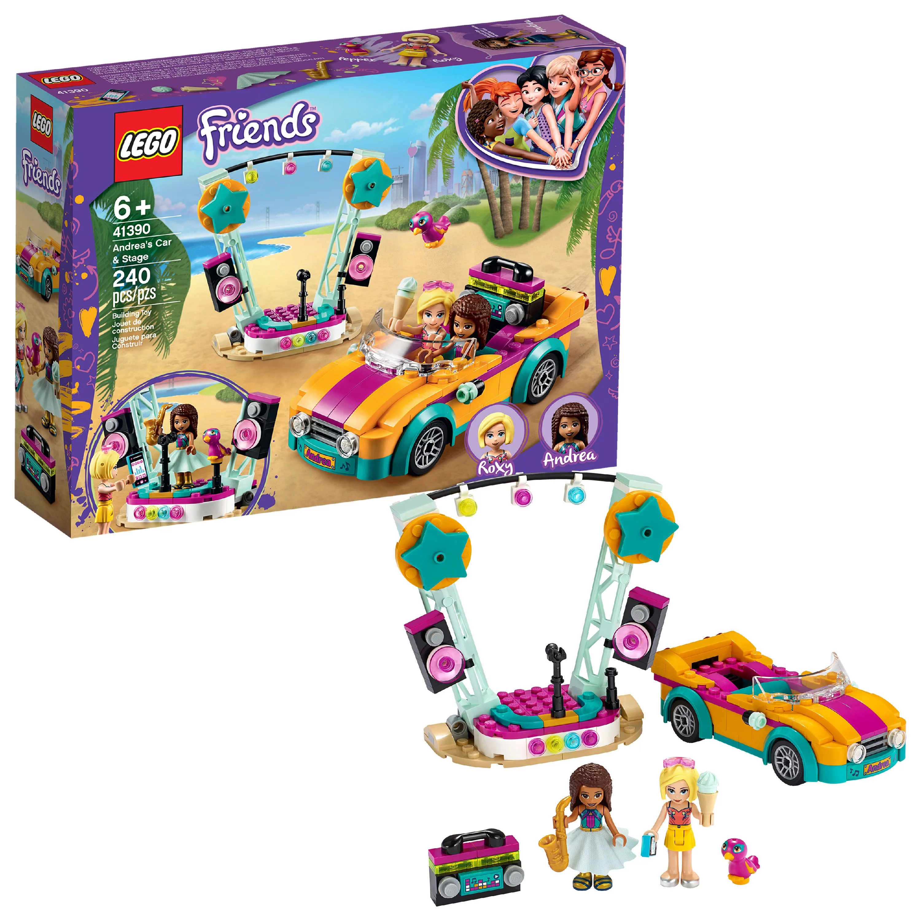 LEGO Friends Andrea?s Car & Stage Playset 41390 Building Kit (240 Pieces)