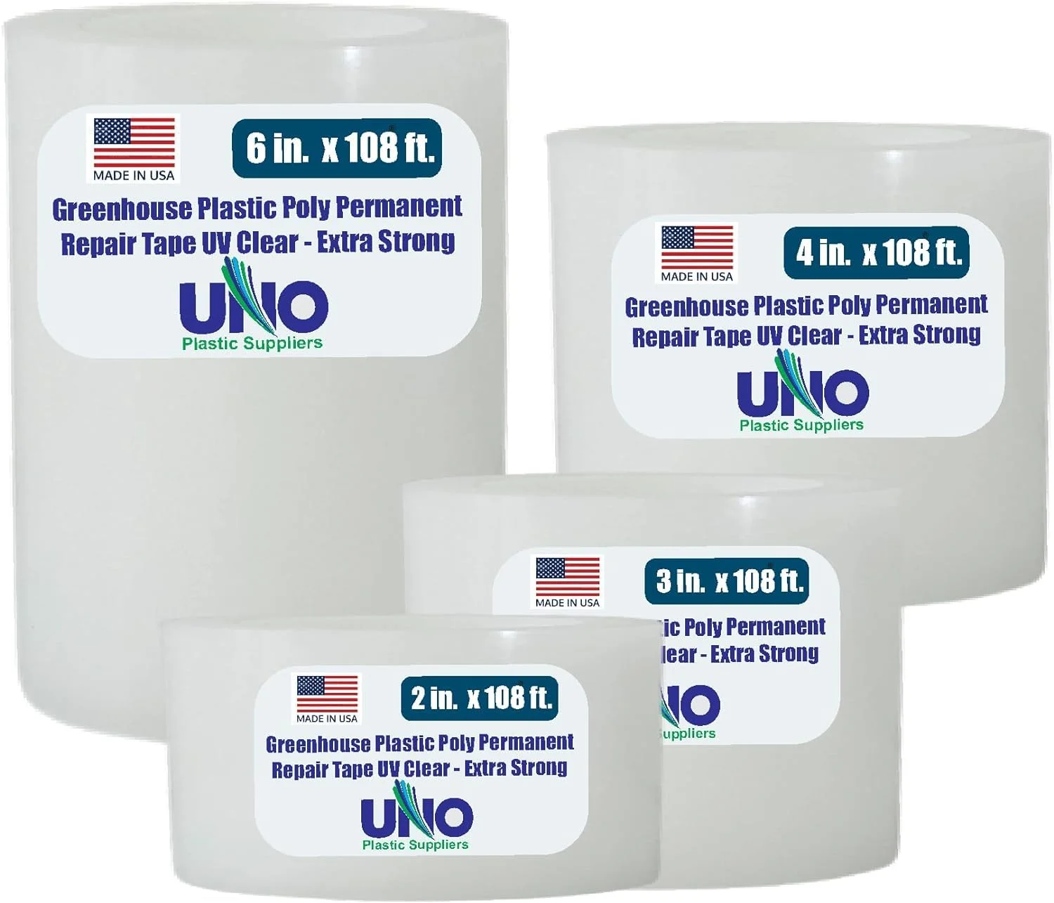 Greenhouse Plastic Permanent Repair Tape UV Clear - Extra Strong (4 In. X 108 Ft.)