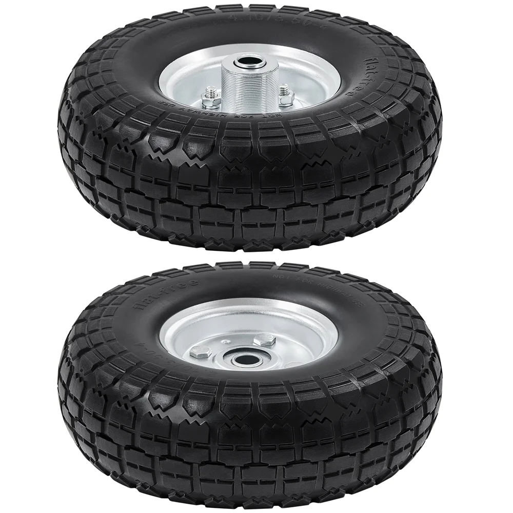 Yaheetech 2pcs Garden Sack Truck Trolley Cart Wheel Tire Tyre 10'', Black