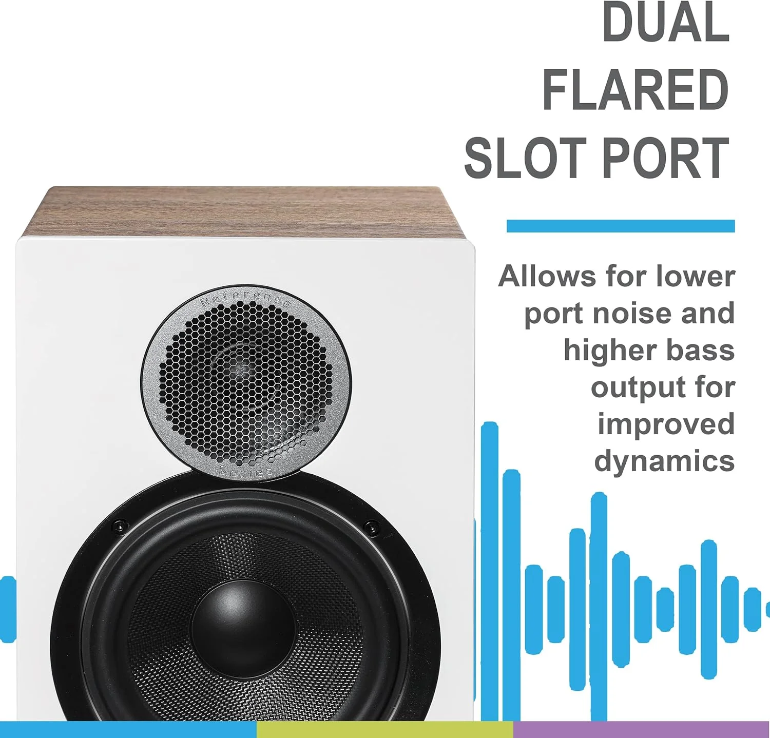 ELAC DBR62-BK Debut Reference Bookshelf Speaker Pair - Black/Walnut with an ELAC SPW-10FT-P 10ft Sensible Speaker Cable Pair (2019)