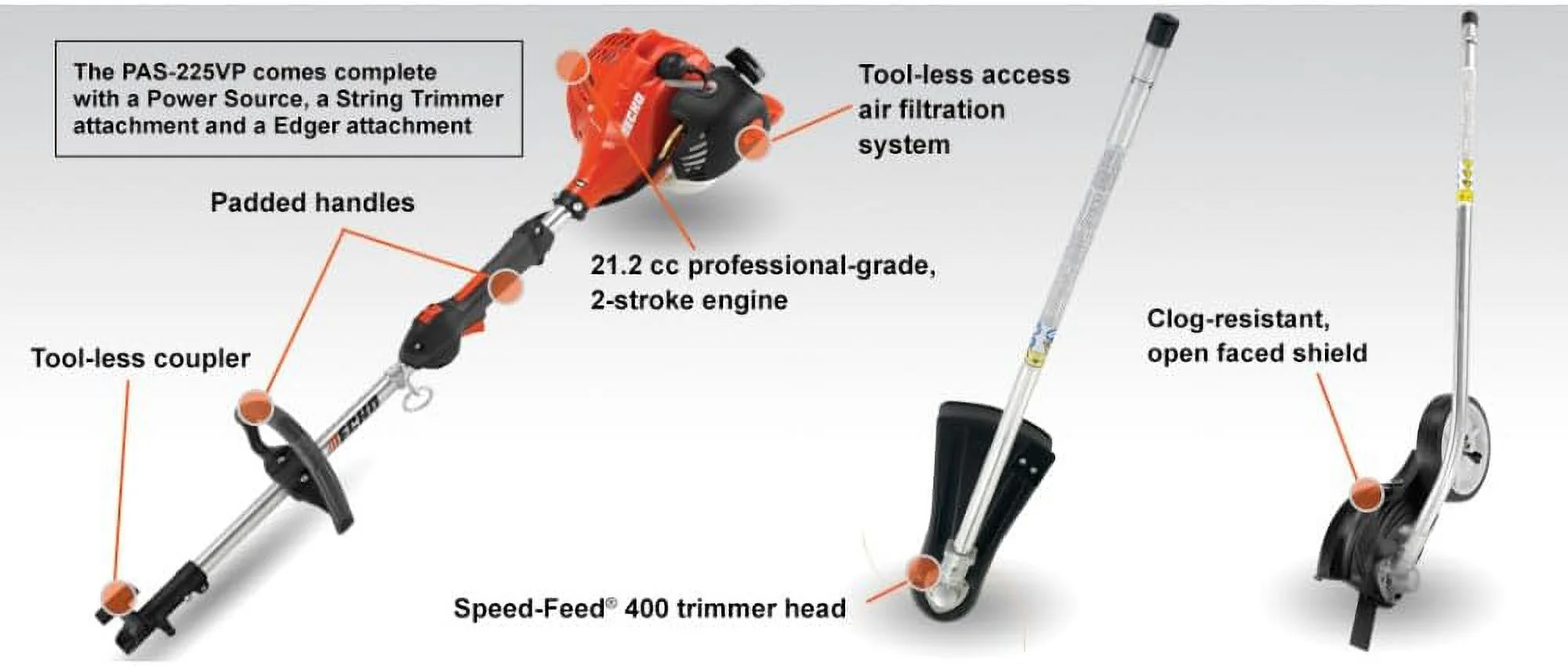 17 In. 21.2 Cc Gas PAS Trimmer And Edger Kit-PAS-225VP