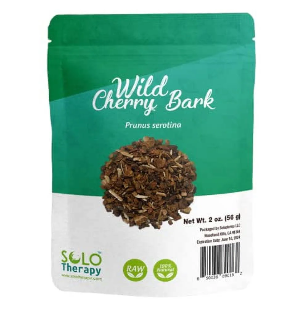 Wild Cherry Bark 2 oz, c/s, Prunus serotina, Resealable Bag, Wild Cherry Bark Herb Tea, Corteza de Cereza Silvestre