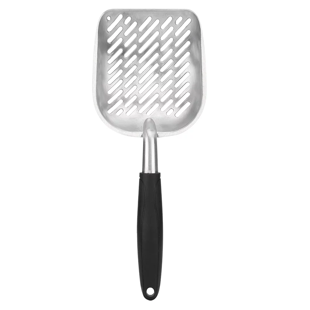 Goldmeet Aluminum Alloy Pet Cat Litter Scoop Sifter Shovel Hollow Dog Puppy Waste Holder(Black)
