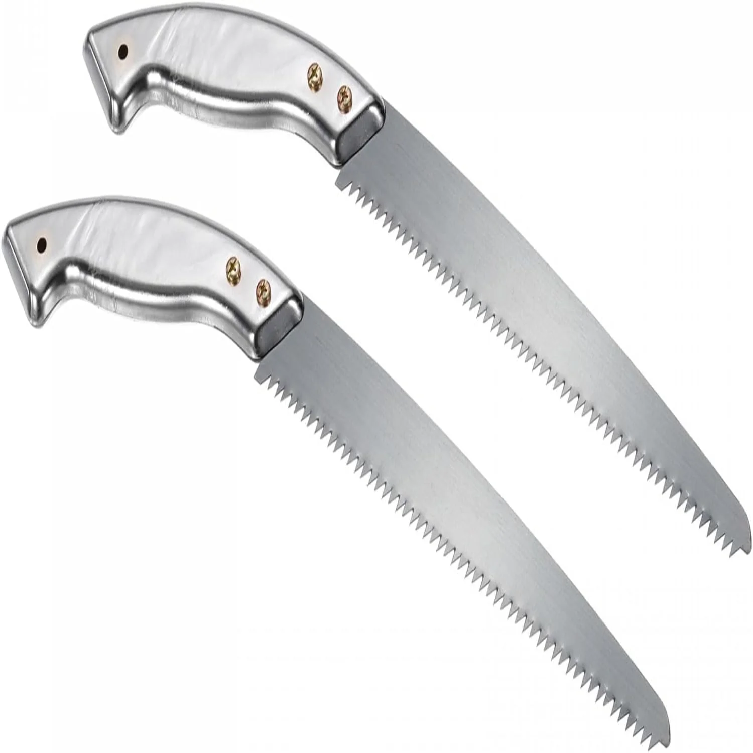 High Quality Sturdy Set of 2 10 Inch Straight Blade Hand Saws with Iron Handle - Efficient Pruning Tools for Outdoor Use  Camping  Gardening  and Woodcutting - Ideal for Precisely Trimmin
