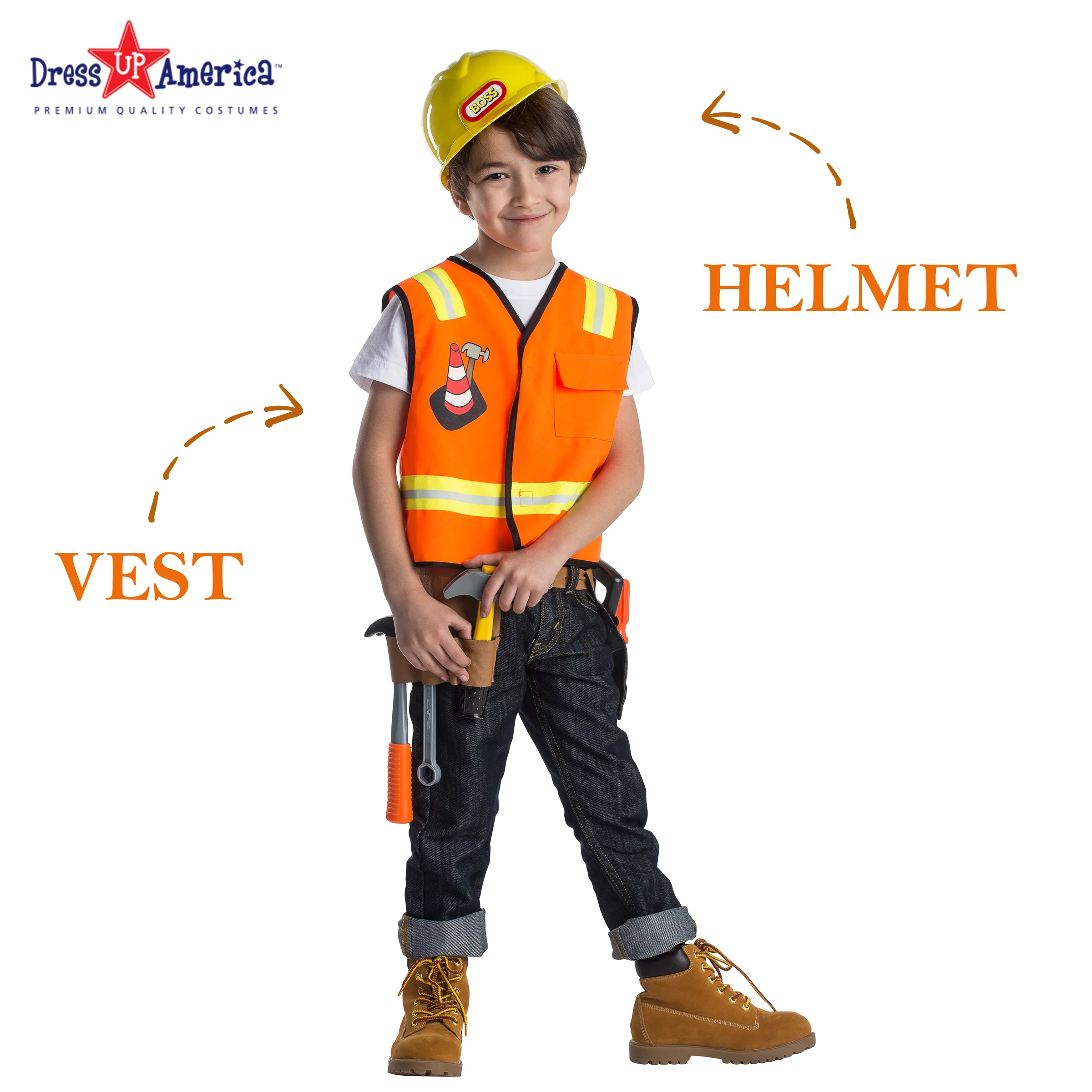 Dress-Up-America Dress-Up Costumes - Kids Pretend Play Sets - Construction