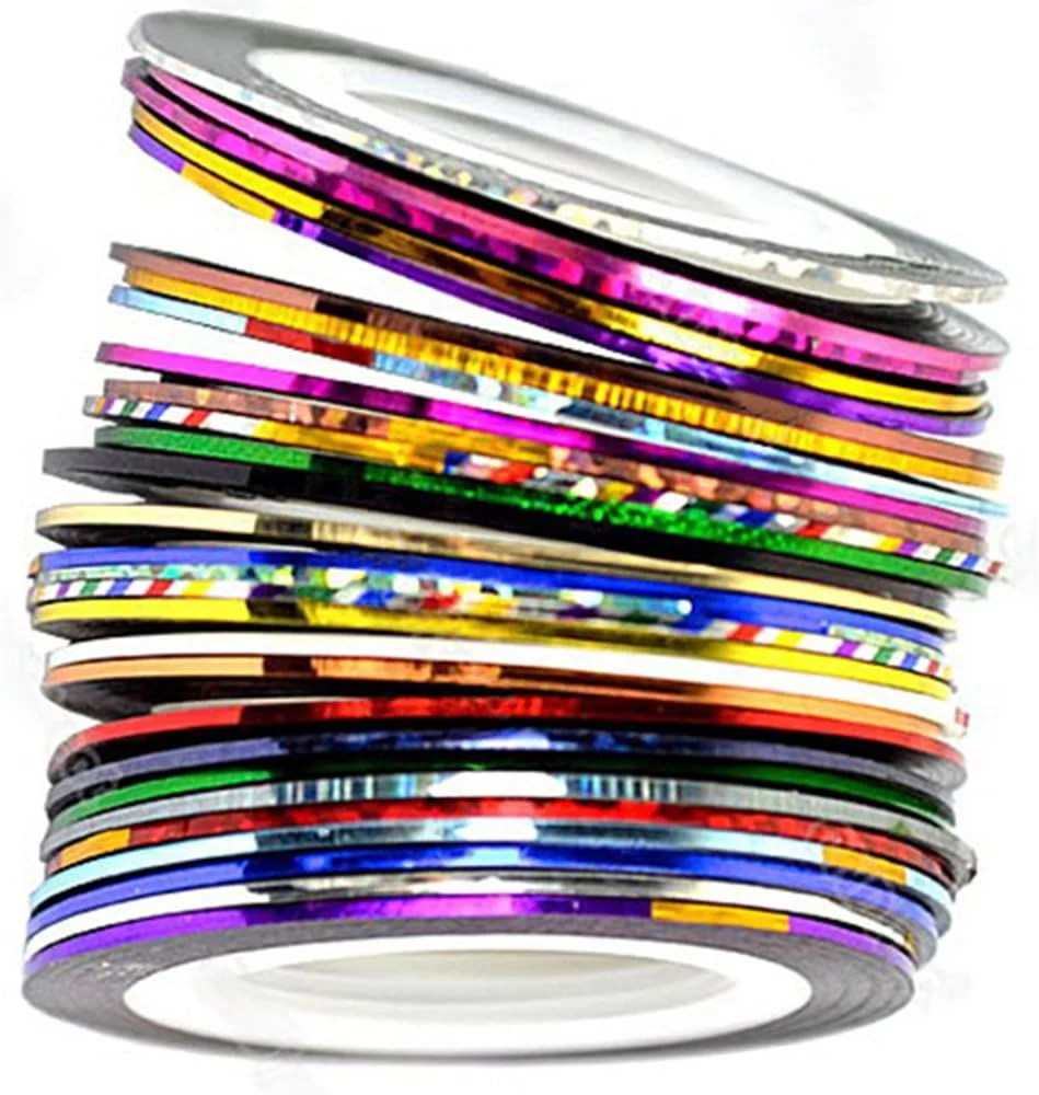 10 Rolls Nailart Strips Nail Art Striping Tape Striper Line Decoration Set Kit