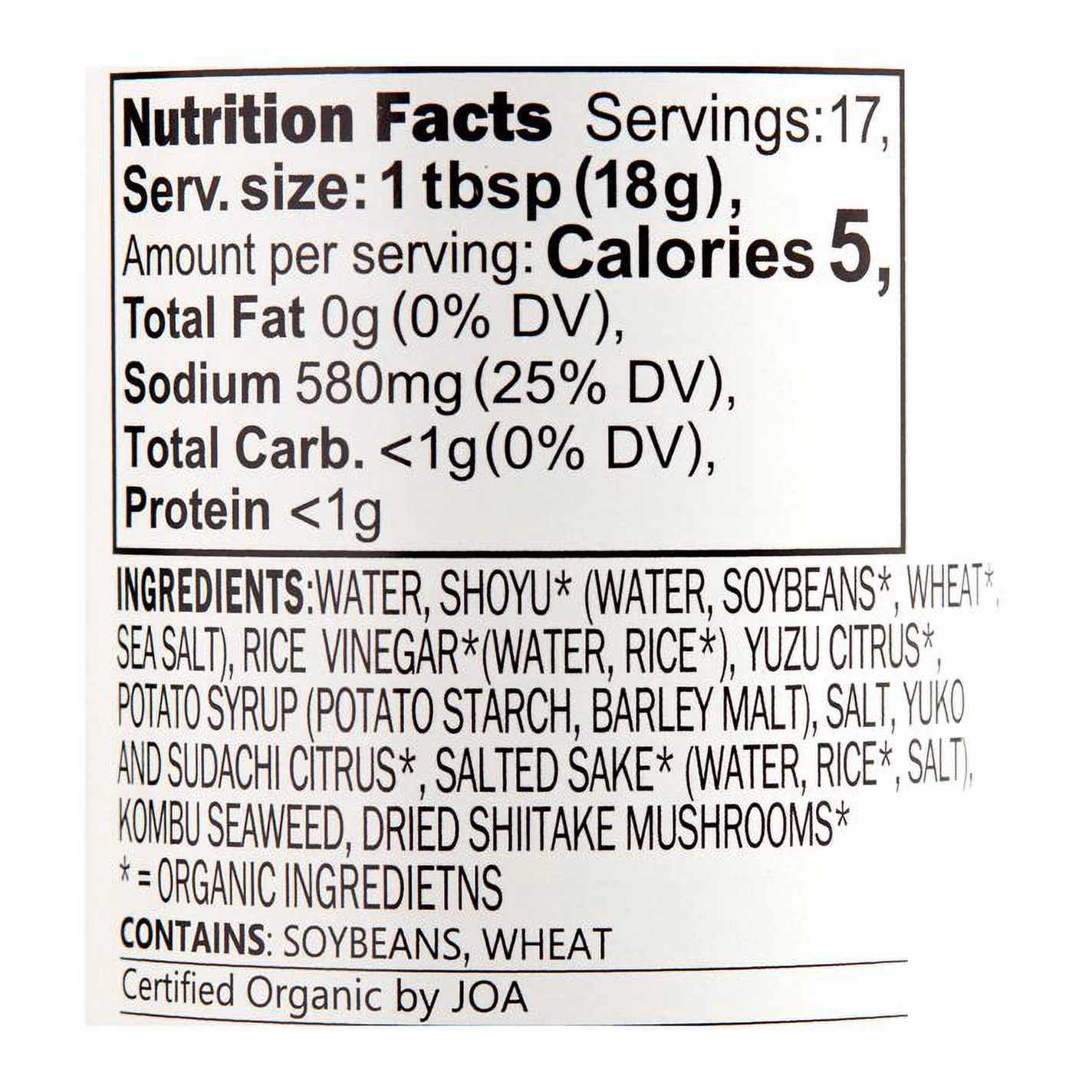 Yuzu Organic Ponzu Sauce 8.5 oz Pack of 2