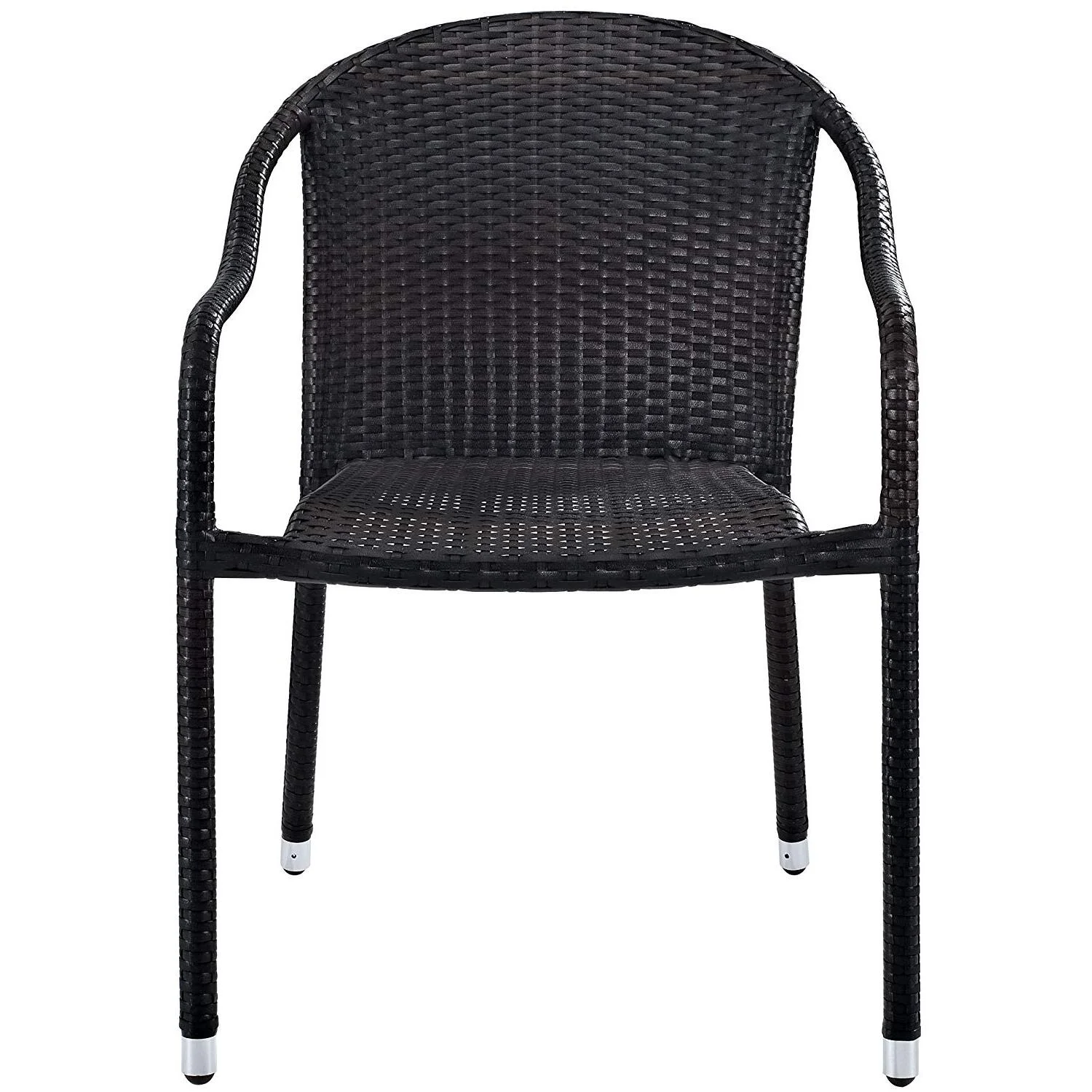 HomeStock Antique Ambiance 4Pc Outdoor Wicker Stackable Chair Set Brown - 4 Stackable Chairs