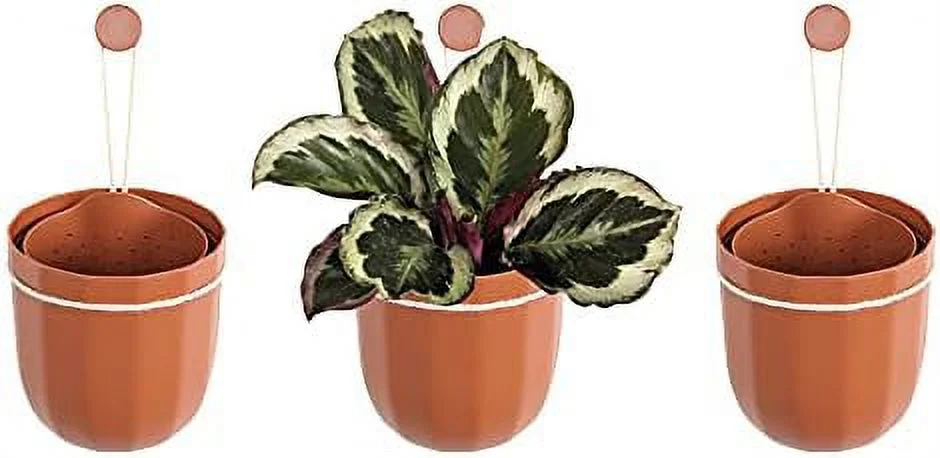 Hanging Planter, Indoor Flowerpot, Hanging Planter for Indoor and Outdoor Planting, Mount or Ceiling (Terracotta, 3 Pack)