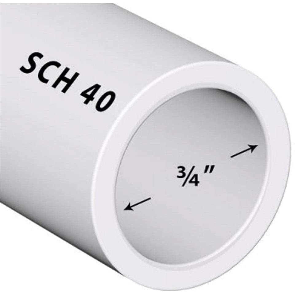 PVC Pipe Sch40 3/4 Inch (0.75) White Custom Length 1FT Feet