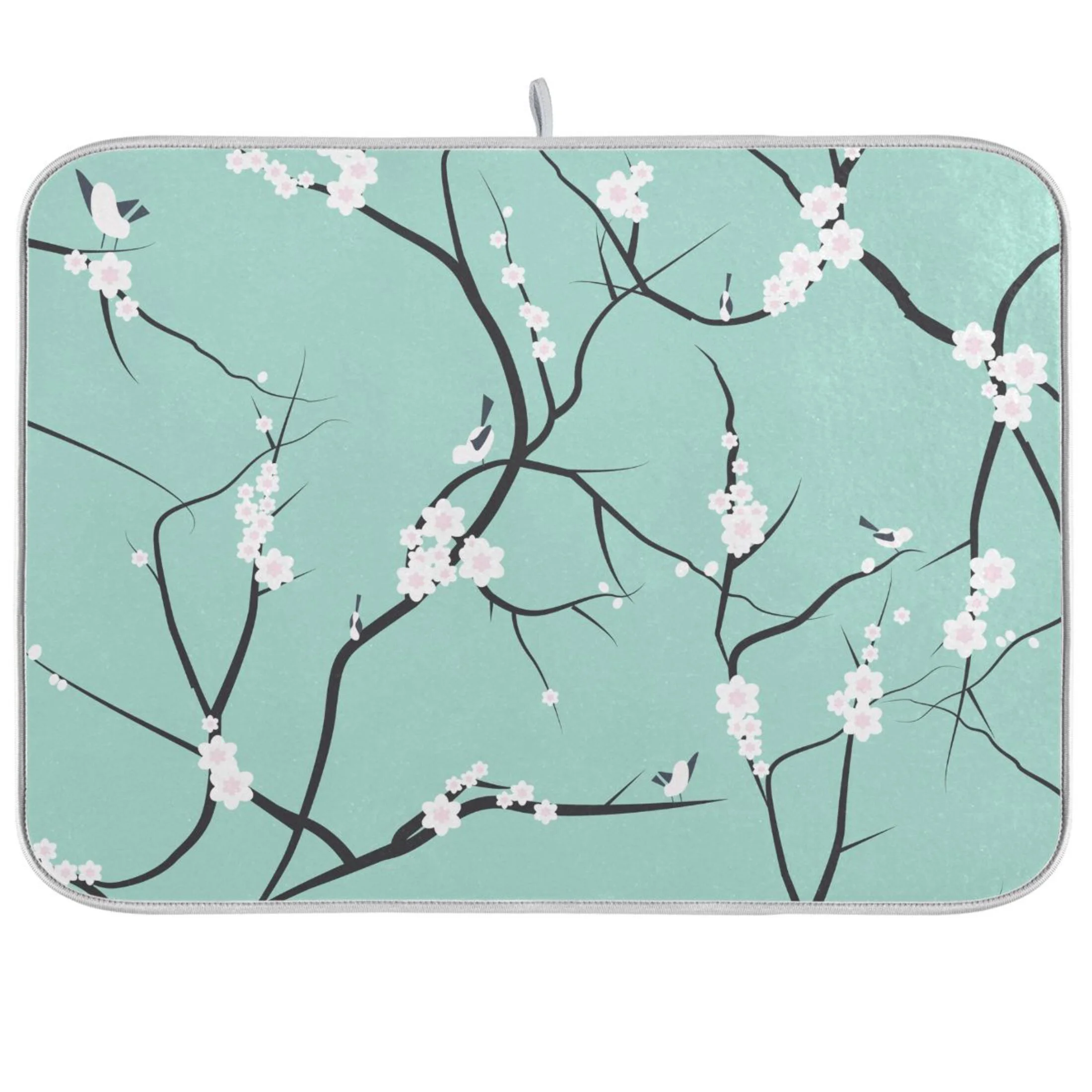 Blossoming Cherry Trees Japanese Dish Drying Mat Microfiber Kitchen Mats Large Counter Absorbent Dish Pad Drainer Rack 16