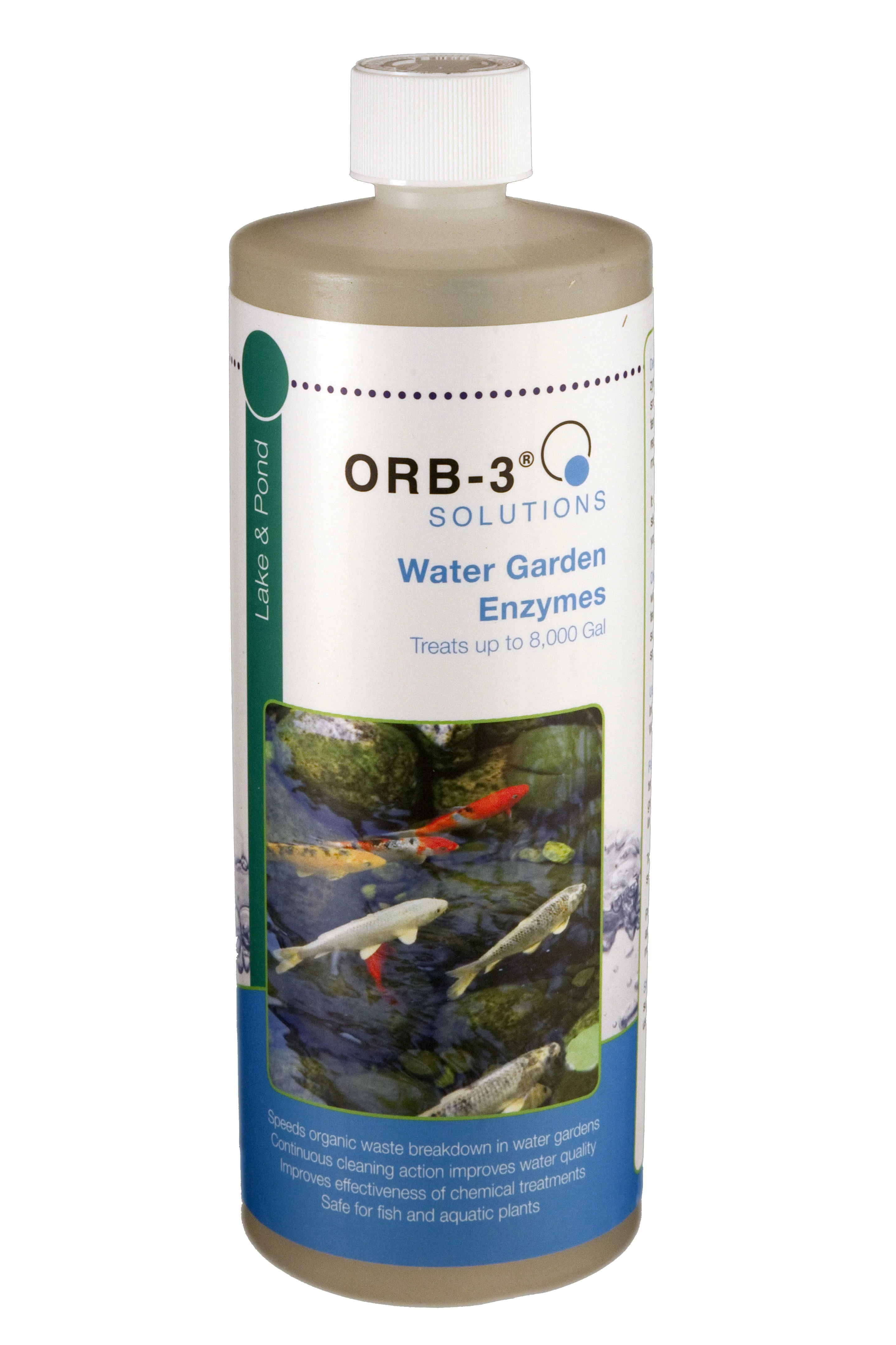 Orb-3 Lake & Pond Enzymes (Water Gardens, 1-Quart Bottle)