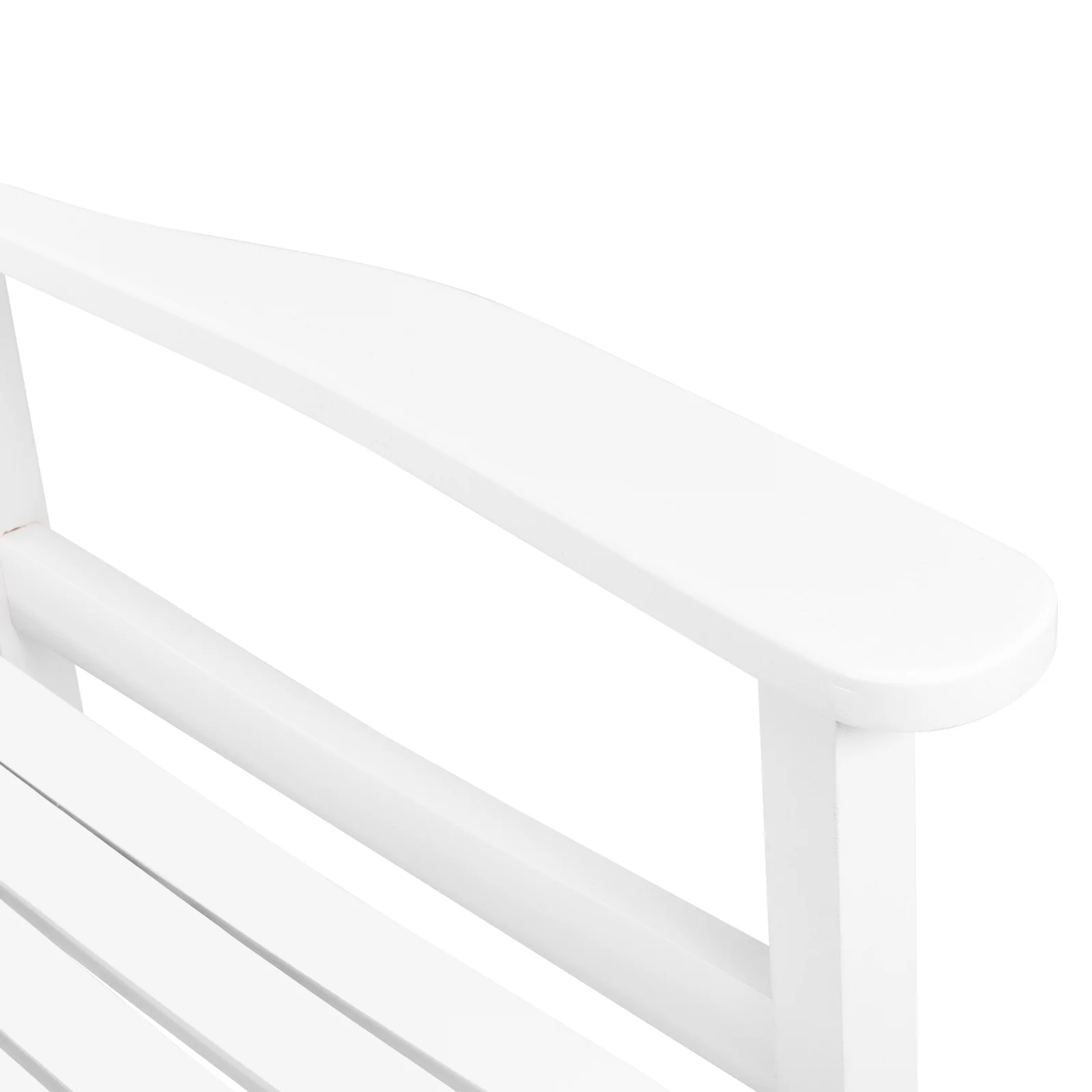 White Wooden Rocking Chair with Wavy Backboard - 68.5*86*115CM | Comfortable Design, Durable Construction, Relaxing Rocking Motion | Perfect for Any Home Décor