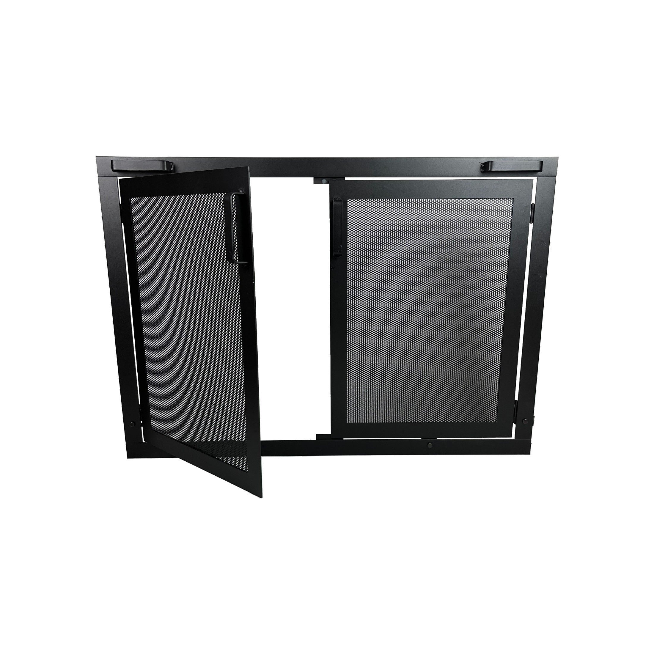 Fireplace Screen With Doors, Custom Made To Fit Your Fireplace, Simple Screen Design, Made in USA (52
