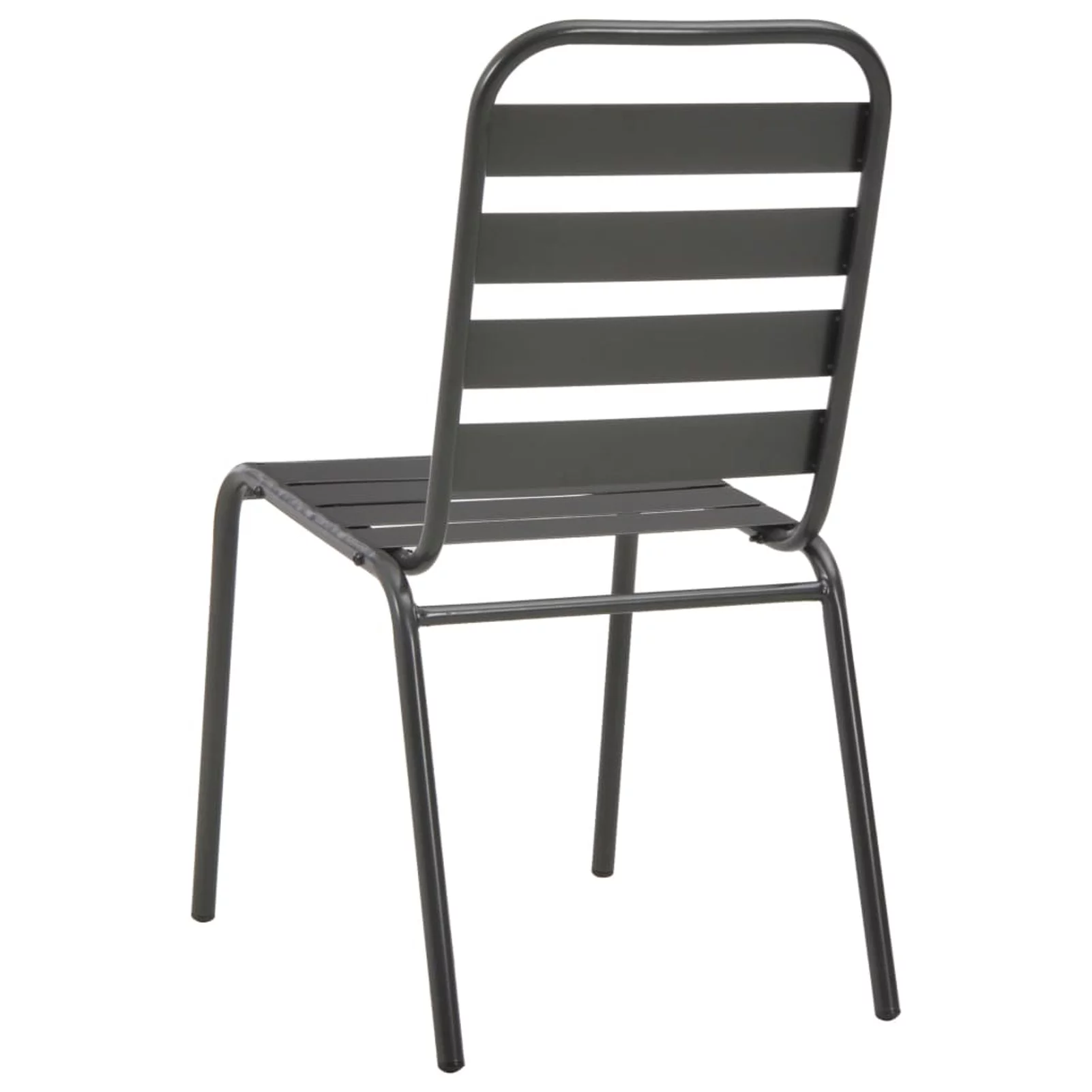 Carevas Stackable Patio Chairs 2 pcs Steel Gray