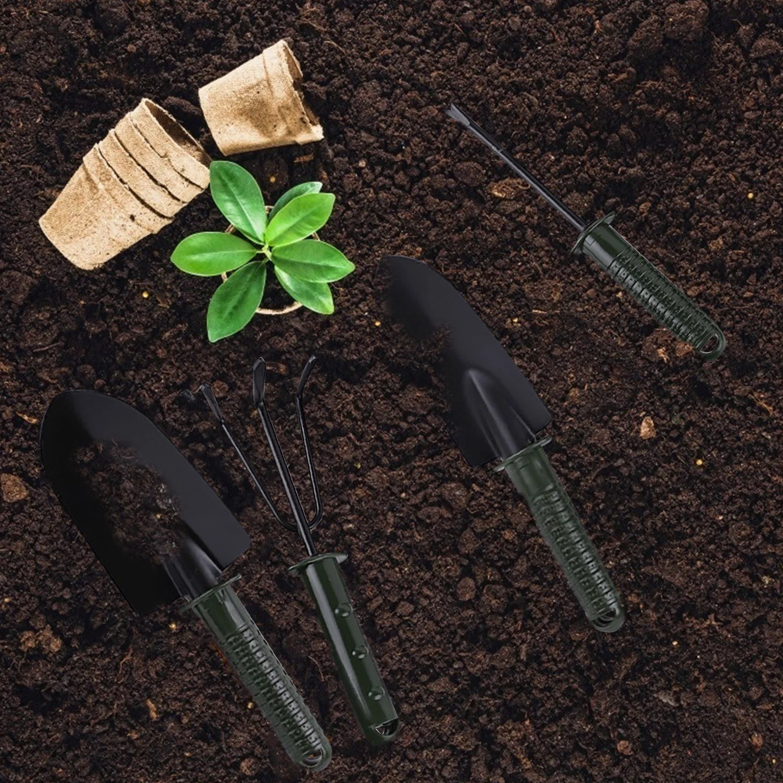 Dengmore Gardening Tools Small Shovel Planting Tool Gardening Supplies Combination Set for Home