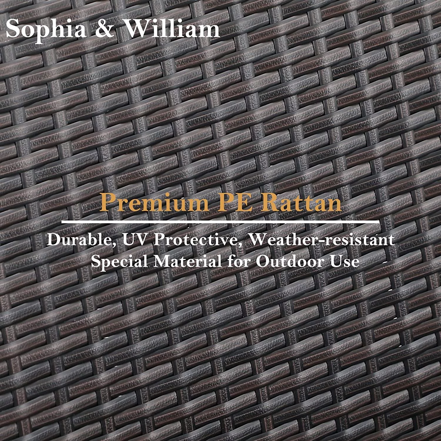 & William Outdoor 6 Pieces Dining Set with 4 Rattan Chairs  1 Wood-Like Metal Table and 1 10ft 3 Tier Auto-tilt Umbrella(No Base) Red  Modern Patio Furniture for Poolside  Porch  Pati