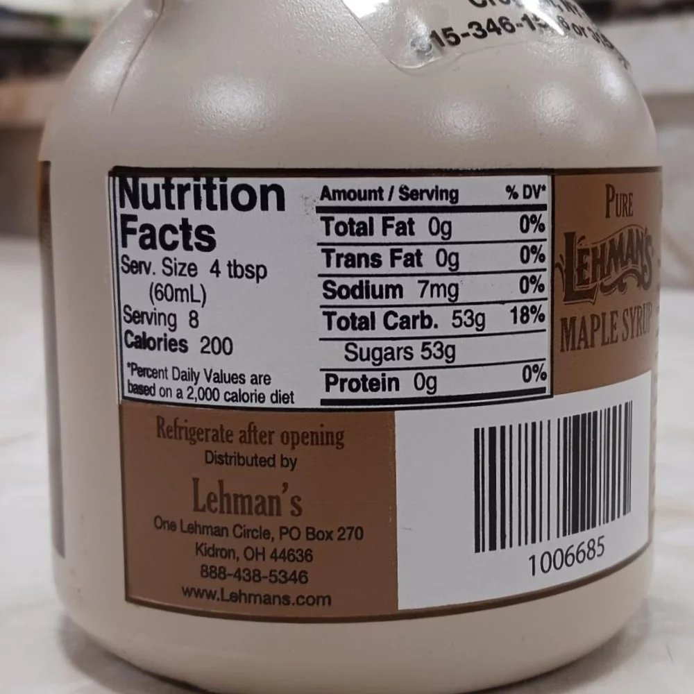 Lehman's Real Pure Maple Syrup U.S. Grade A Medium Amber 1 Pint Jug