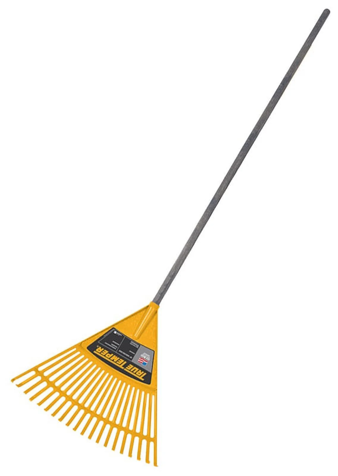 TRUE TEMPER KLRO Kid's Poly Leaf Rake, 2-1/4 in L x 18 in W Head, 20-Tine, Poly Head, Hardwood Handle