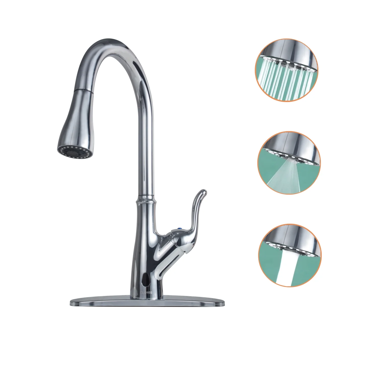 SQEWRED Pull Down Touchless Single Handle Kitchen Faucet