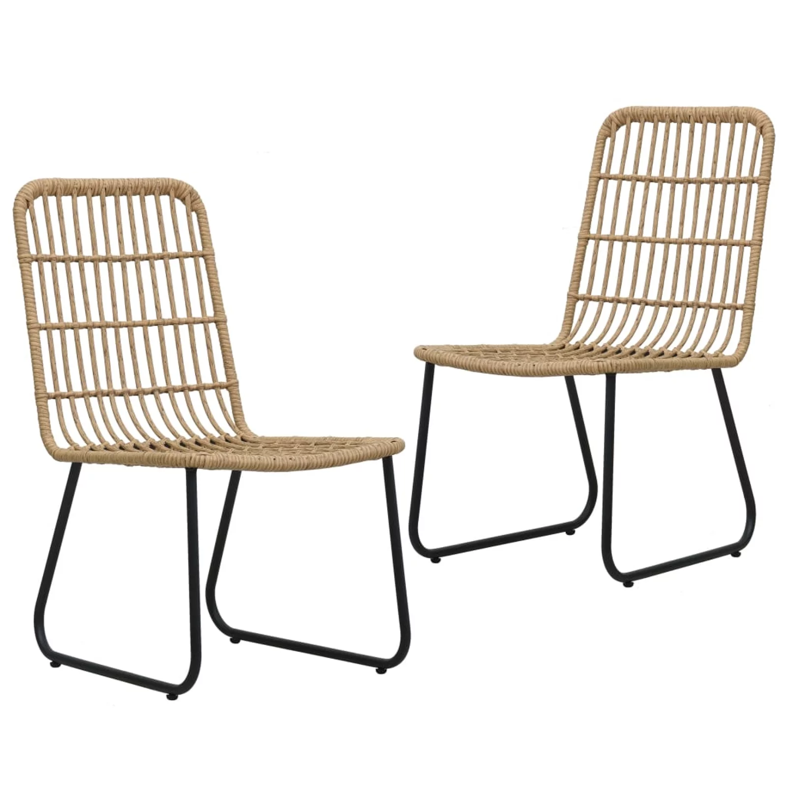 Dcenta Patio Chairs 2 pcs Poly Rattan Oak