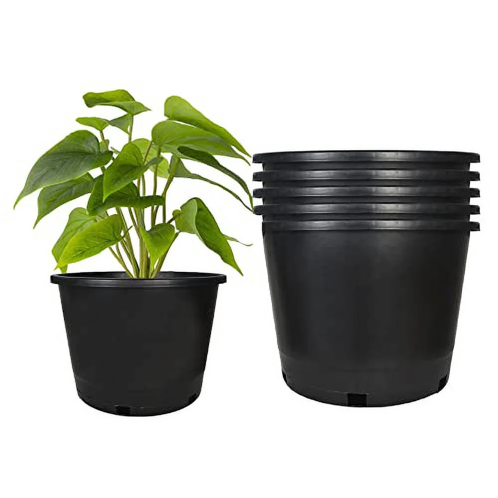 5-Pack 10 Gallon Premium Black Nursery Pot Plant Container Garden Planter Pots (10 Gallon)