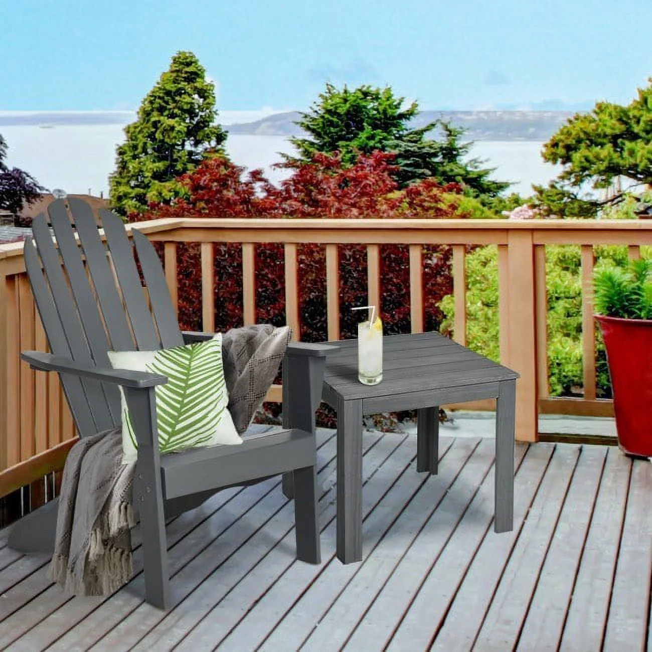 Wooden Frog-Style Adirondack Chair - 19.0 - Experience comfort with our frog-inspired outdoor chair!