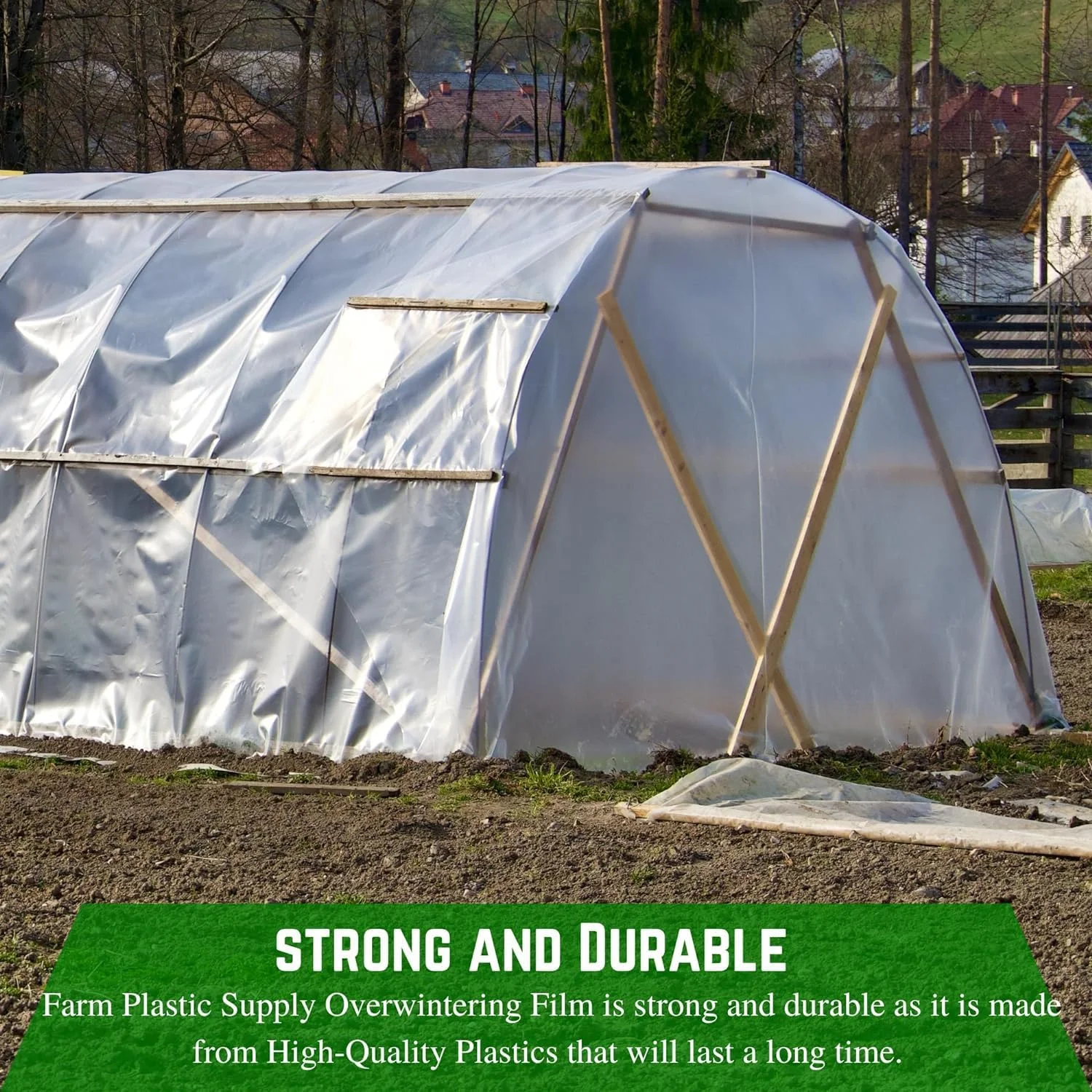 Farm Plastic Supply - String Reinforced 6 Mil White Plastic Sheeting - Overwintering Film, 6 Mil White Plastic Film, Greenhouse Plastic, Overwintering Plastic, Durable Plastic Sheeting (12' x 10')
