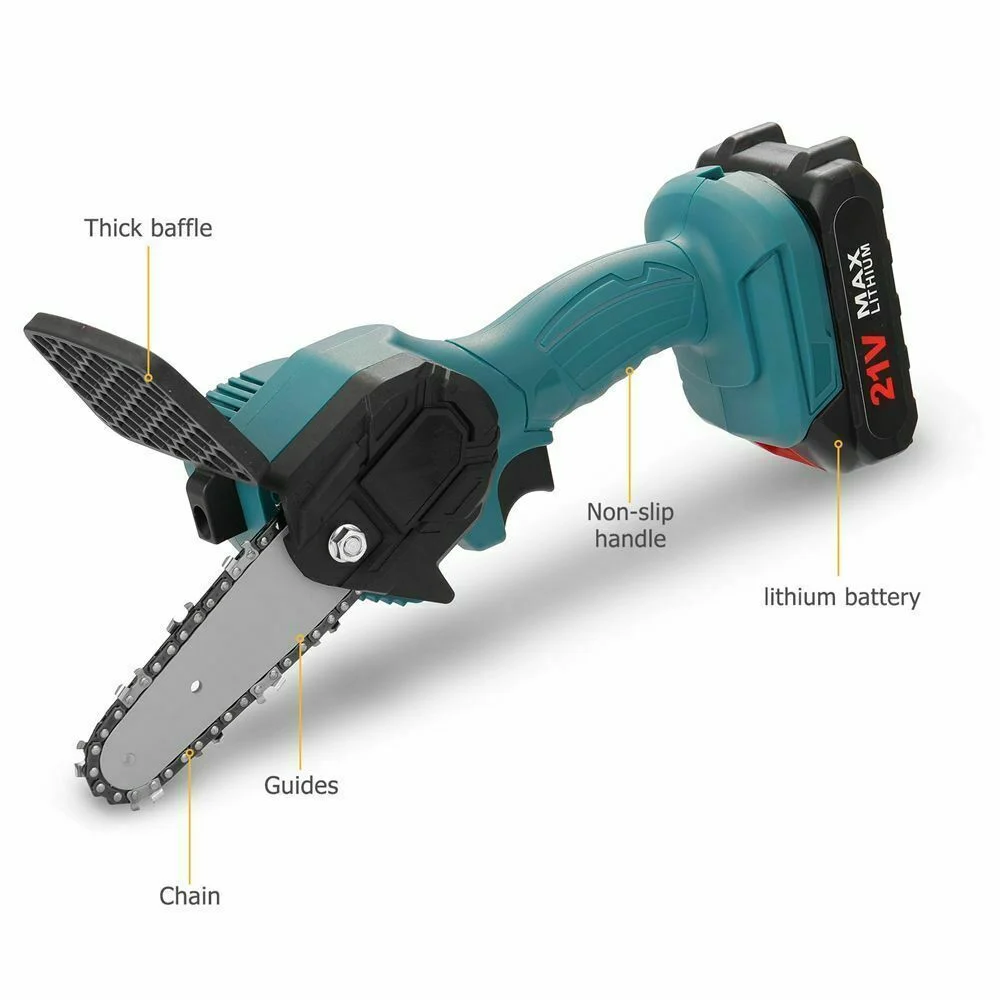 1500W Electric Chainsaw Cutter Pruner Tree Pruning Woodworking With 2Pcs Battery