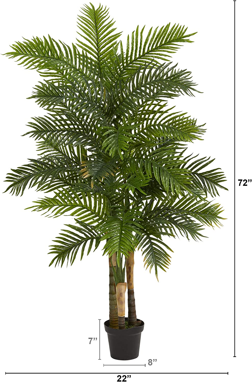 YANRUI 6ft. Areca Palm Artificial Tree (Real Touch)