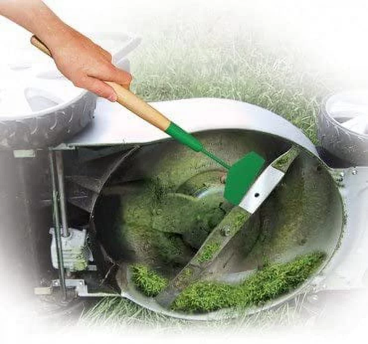 Lawn Mower Blade Scraper, Long Wooden Handle with Carbon Steel Blade, 18.25 Inches