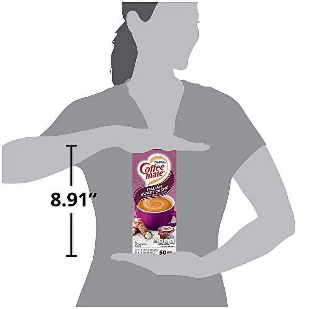 Coffee-mate Coffee Creamer, Italian Sweet Creme Liquid Singles, 50 Count (Pack of 2)