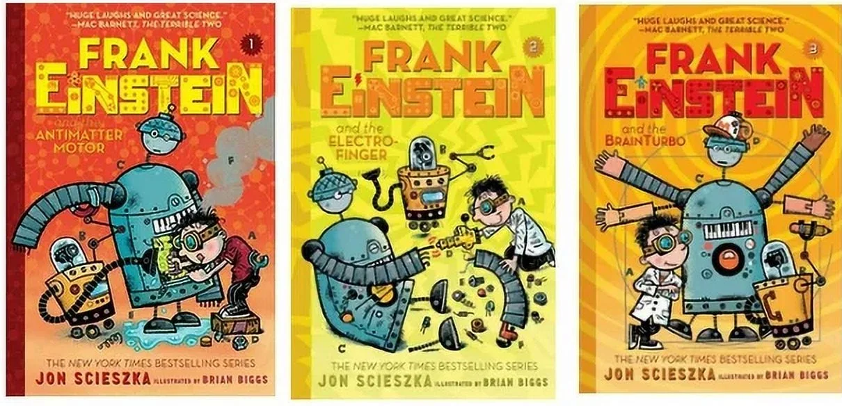 Frank Einstein Series Books 1-5 : Frank Einstein and the Antimatter Motor, Electro-Finger, Brain Turbo, The Evoblaster Belt, Bio-Action Gizmo by Jon Scieszka (Paperback Collection)