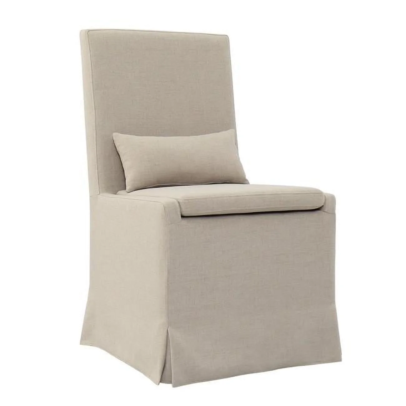 Padma's Plantation Sandspur Beach Wood Dining Chair in Brushed Linen White
