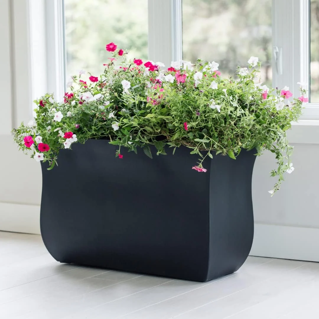 Polyethylene Planter, Black,36X16