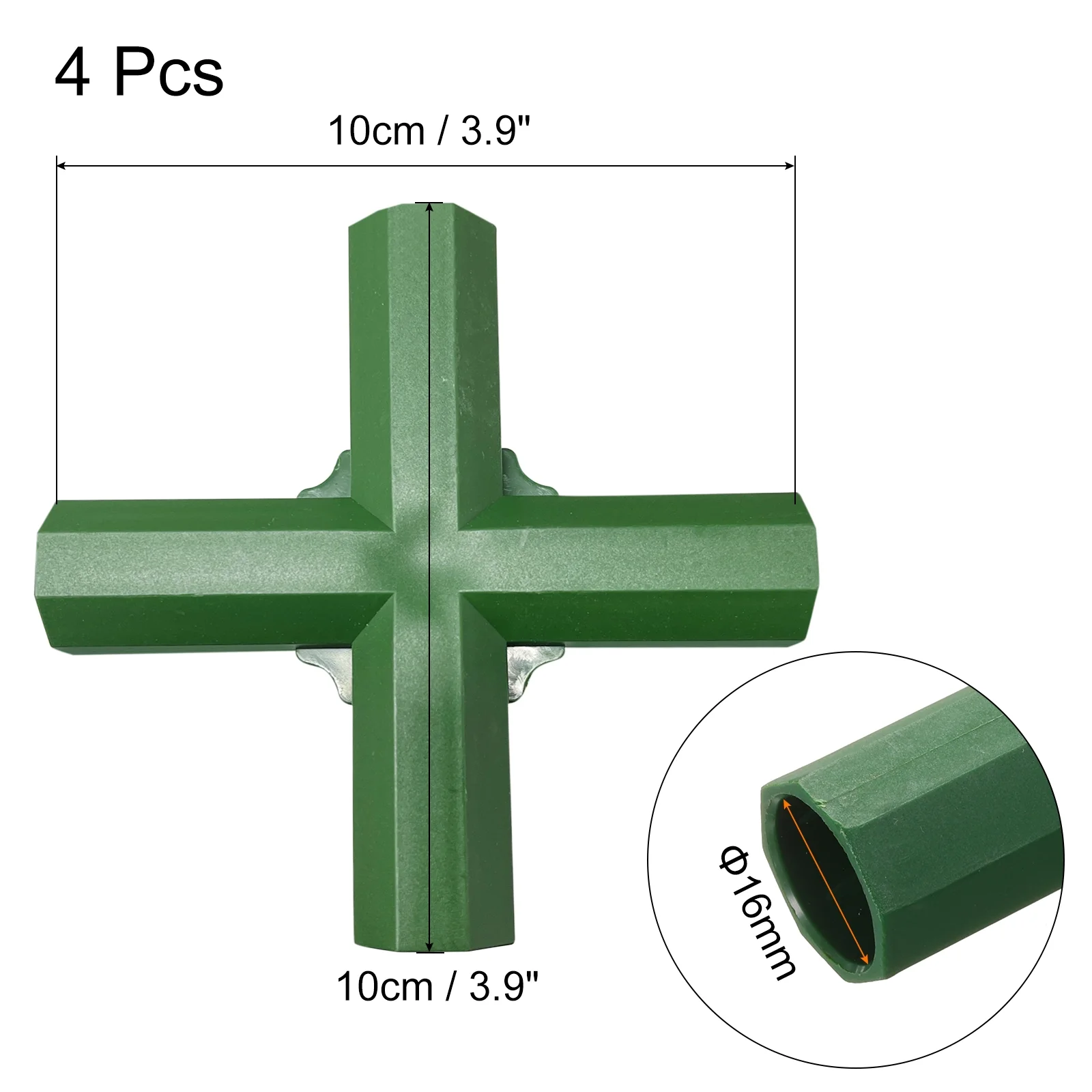 4Pcs 16mm/0.63in 5 Way Greenhouse Frame Connector Pipe Fitting Duty Joint Tool