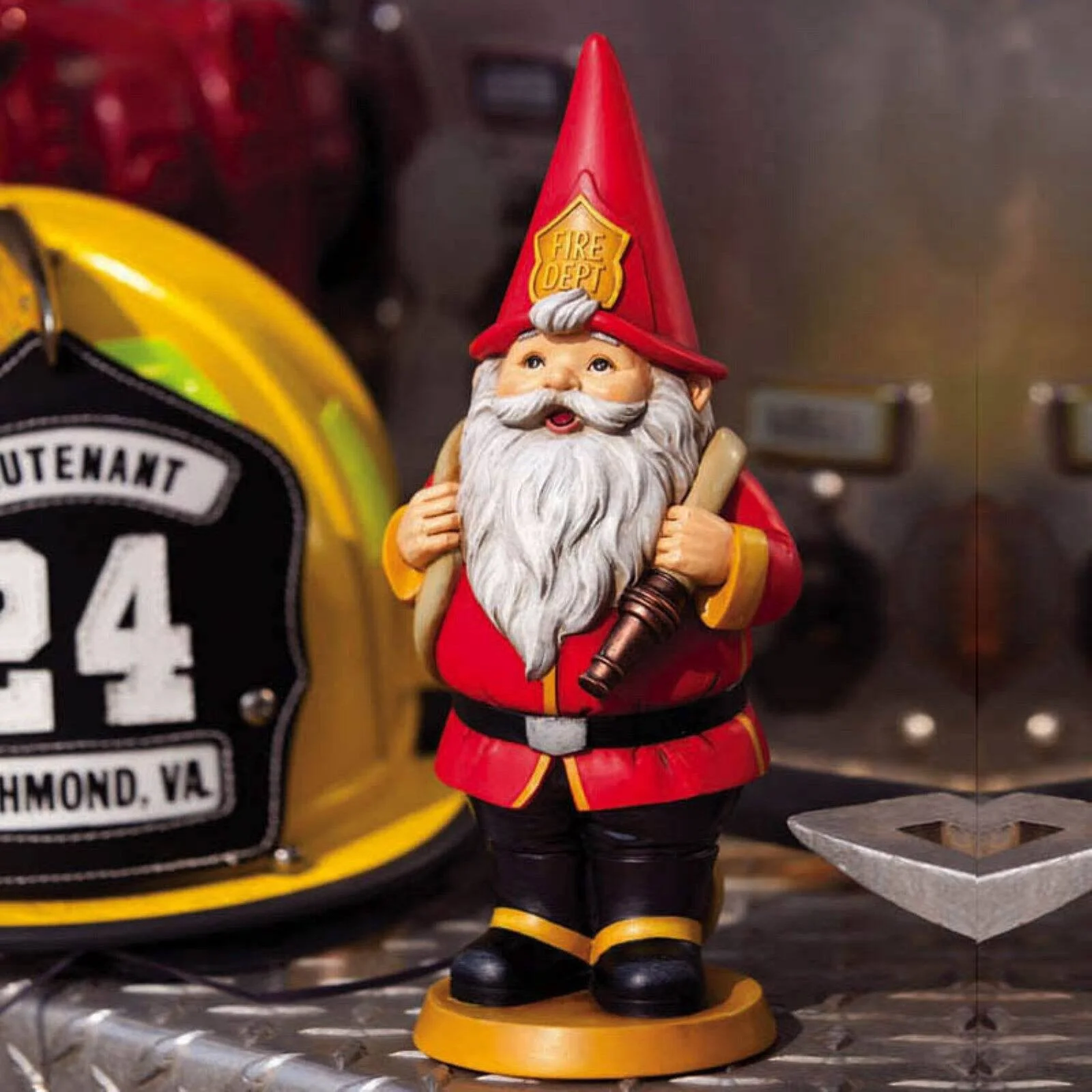 Evergreen Fireman Inspirational Garden Gnome