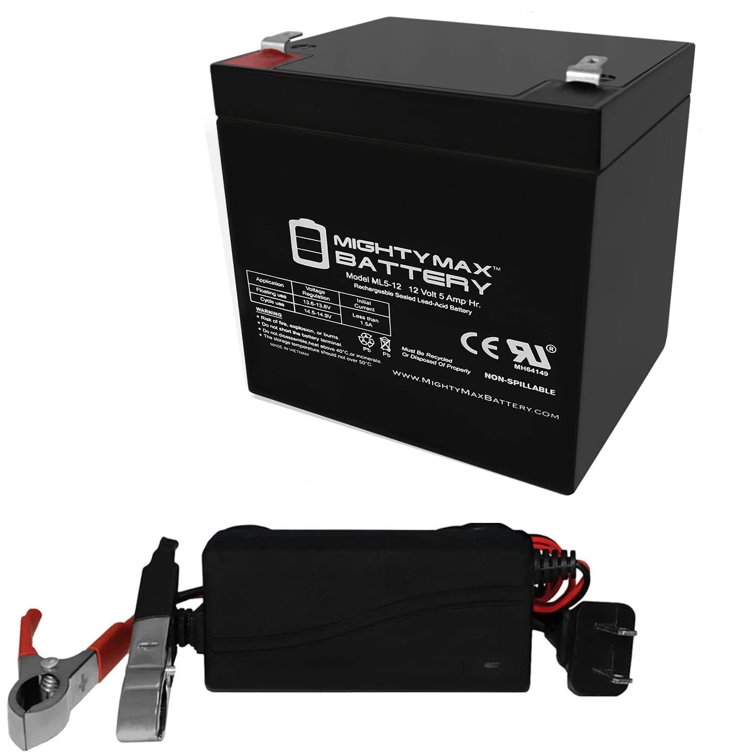 12V 5AH Battery Replaces Grasshog-CST2000 Lawn Mower + 12V Charger