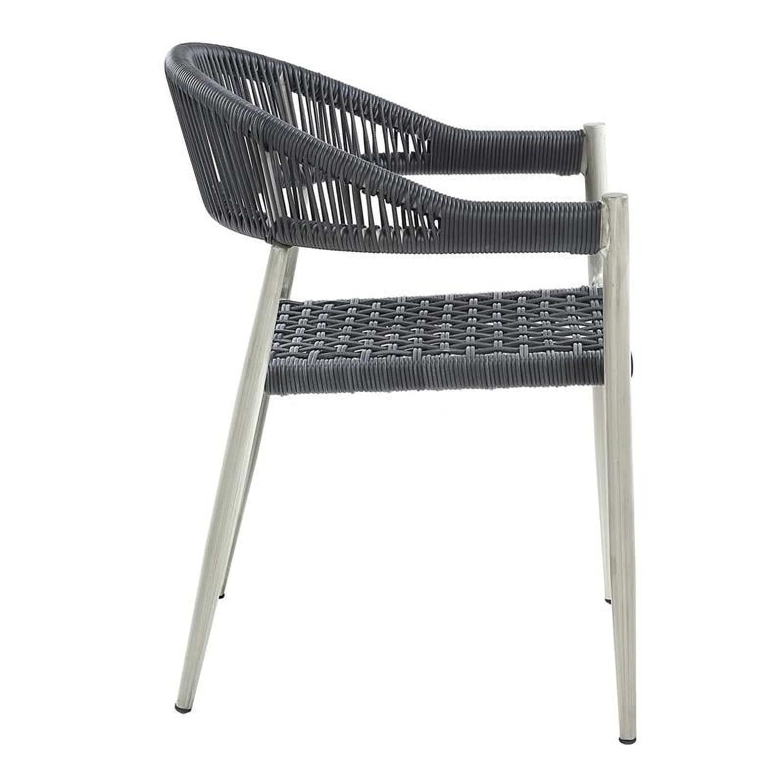 Furniture of America Clark Aluminum Patio Dining Chair in Light Gray