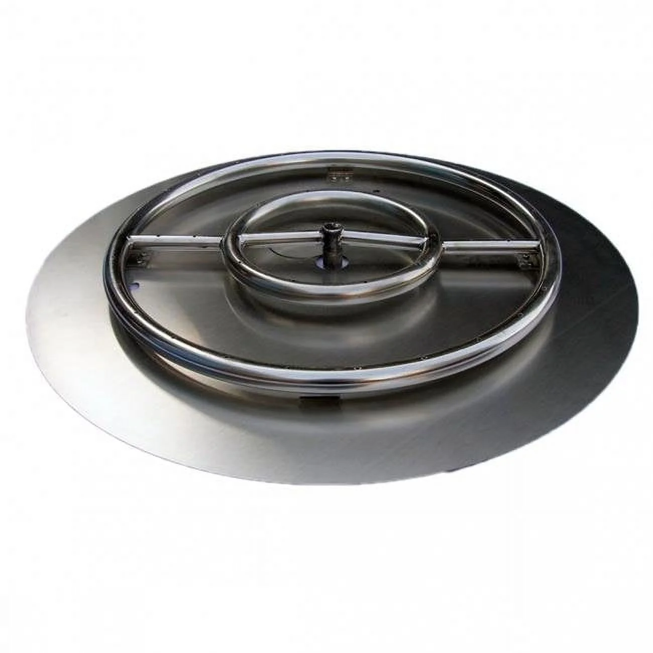 24in SS Fire Pit Ring Burner with Pan