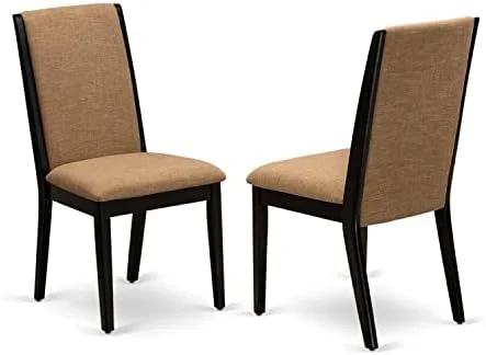 GEROBOOM LAP0T15 Lancy Parson Kitchen Baby Blue Fabric Upholstered Dining Chairs    Wirebrushed Linen White