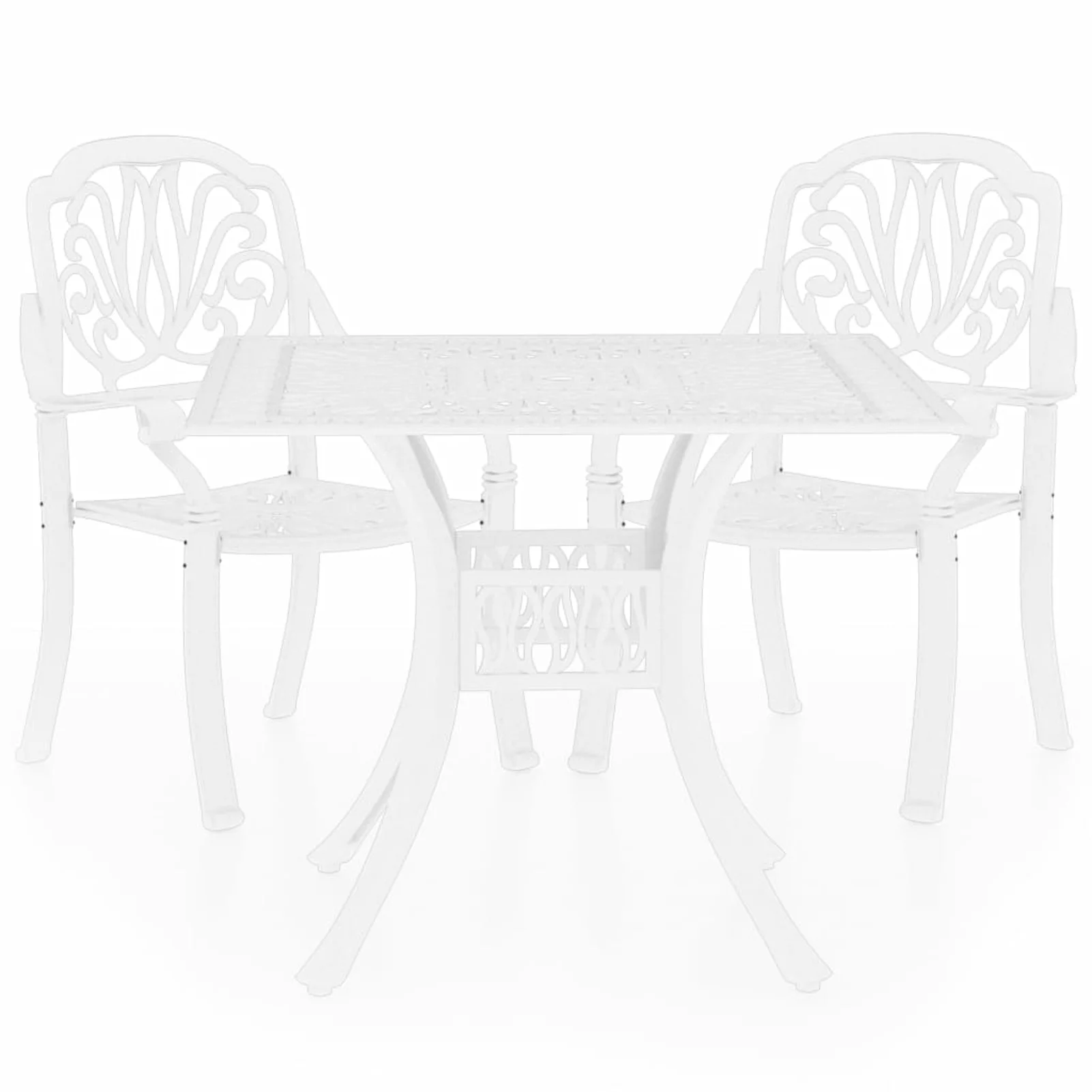 OWSOO 3 Piece Bistro Set Cast Aluminum White