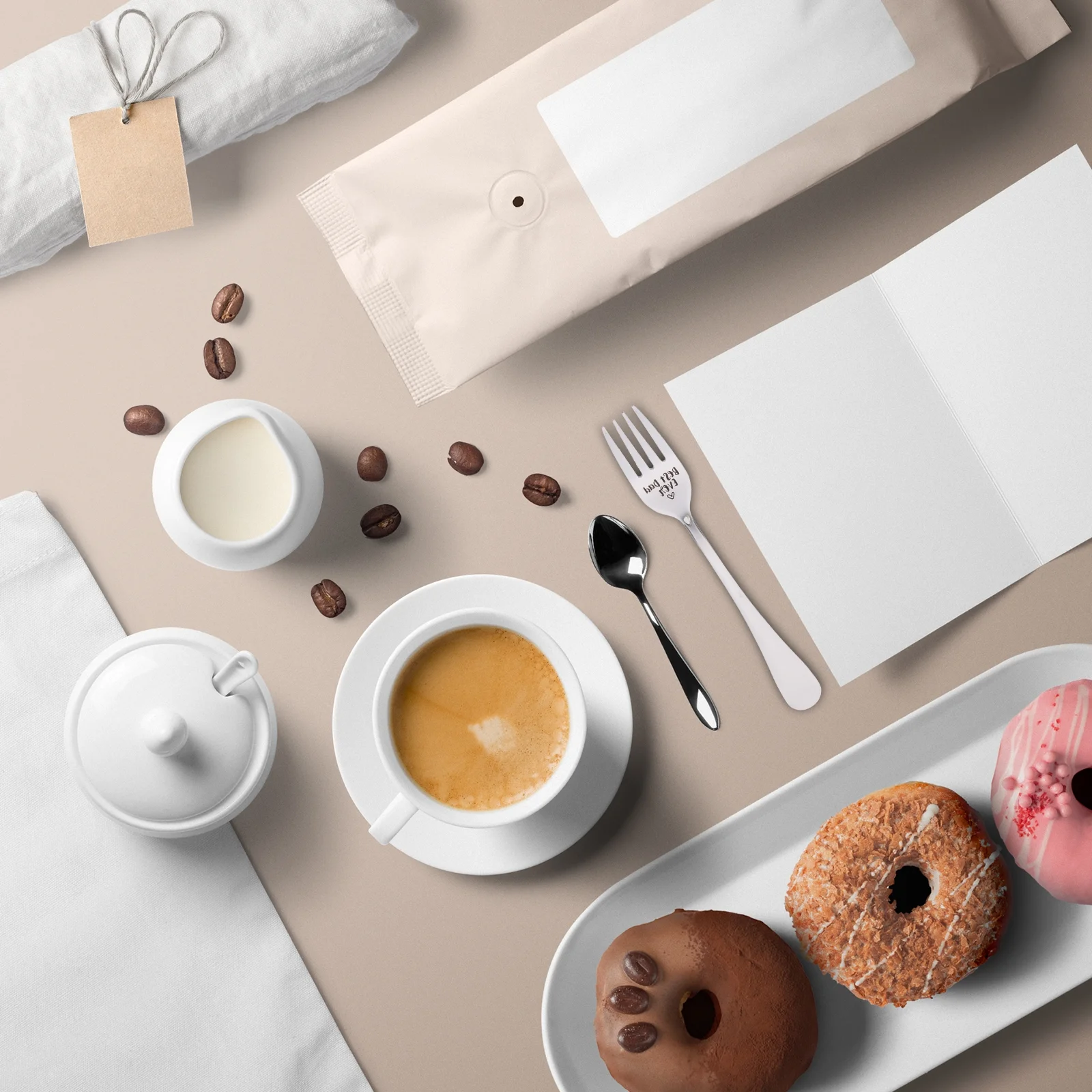 Eease 1 Set of Stainless Steel Fork Special Best Dad Ever Engraved Fork Father's Day Gift Silver